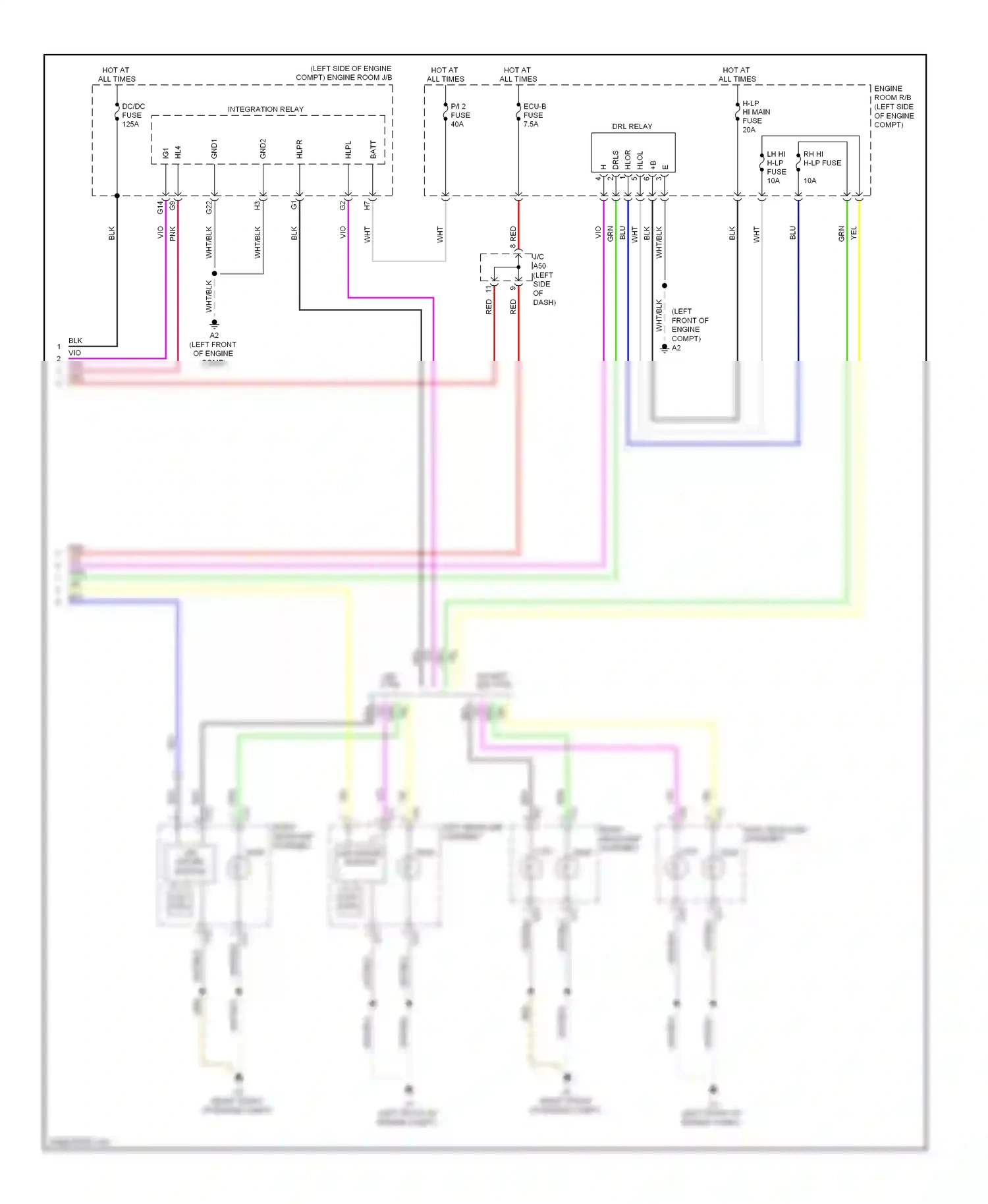 Lexus HS I (2009-2012) except led type wiring diagram  (1 of 1)