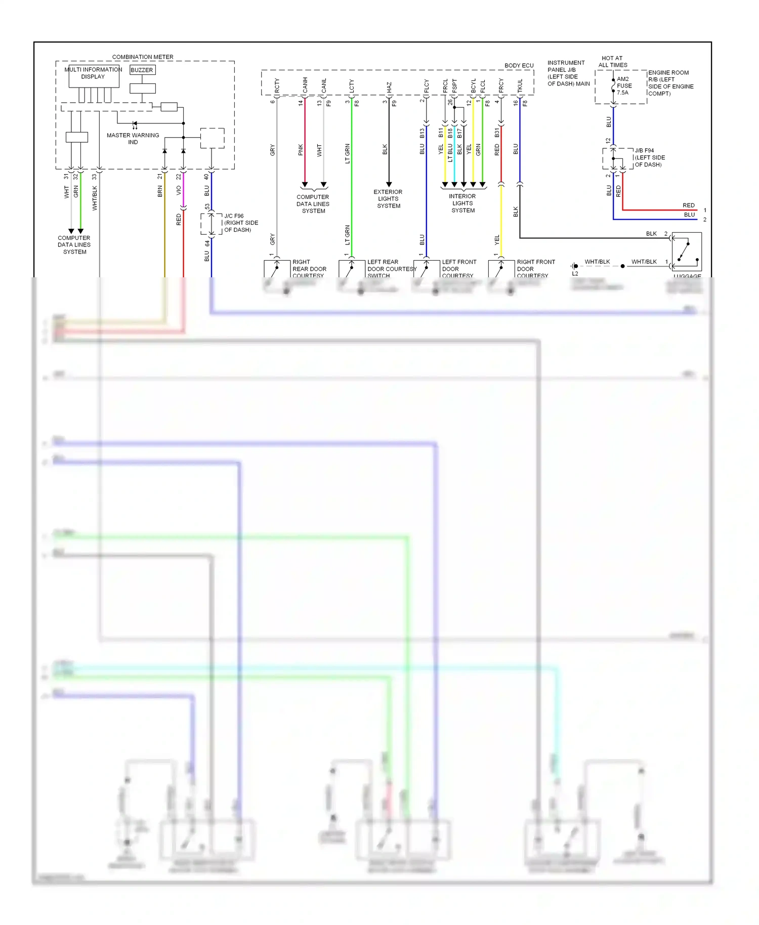 Lexus HS I (2009-2012) flcl wiring diagram  (1 of 2)
