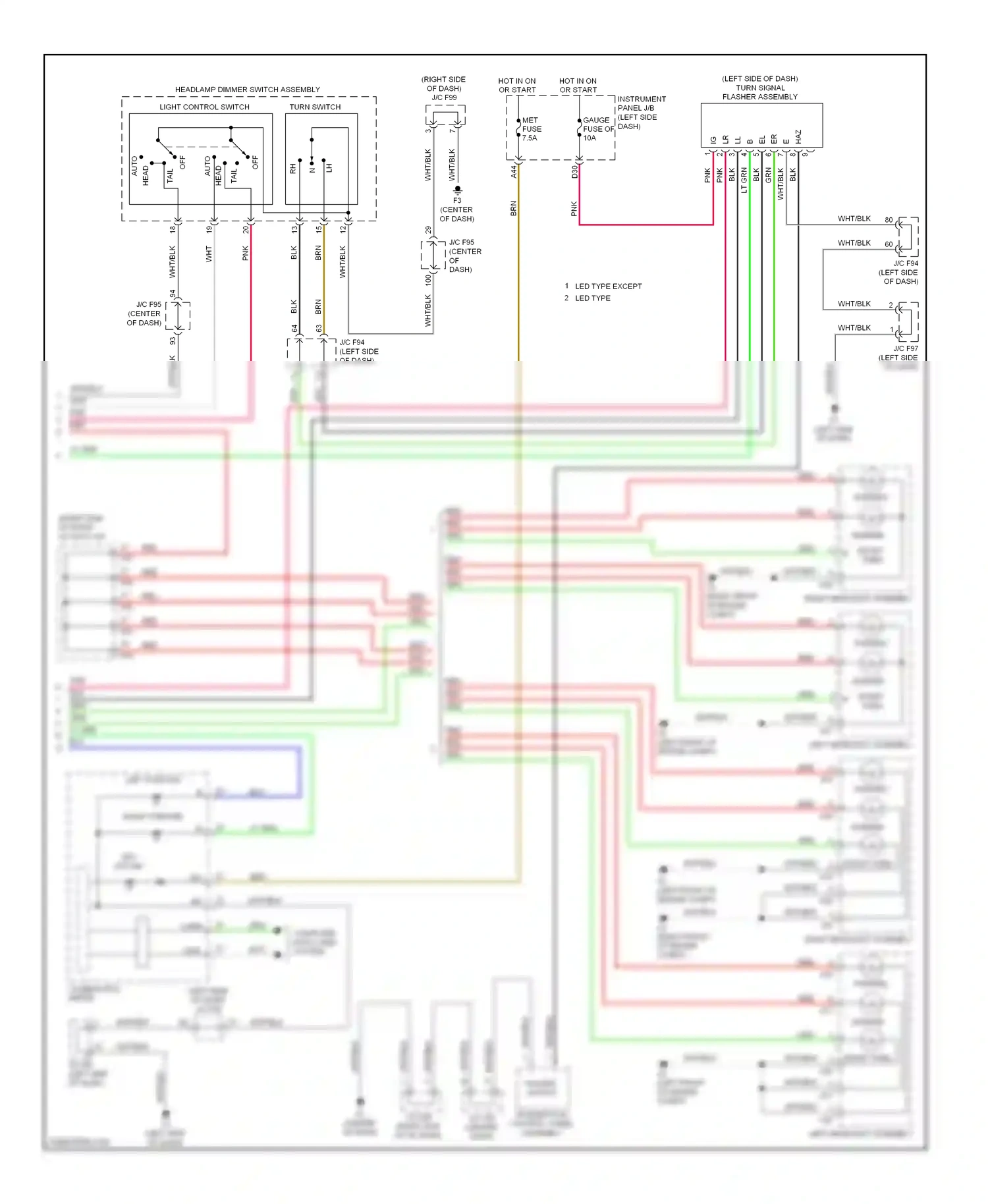 Lexus HS I (2009-2012) front turn wiring diagram  (1 of 1)