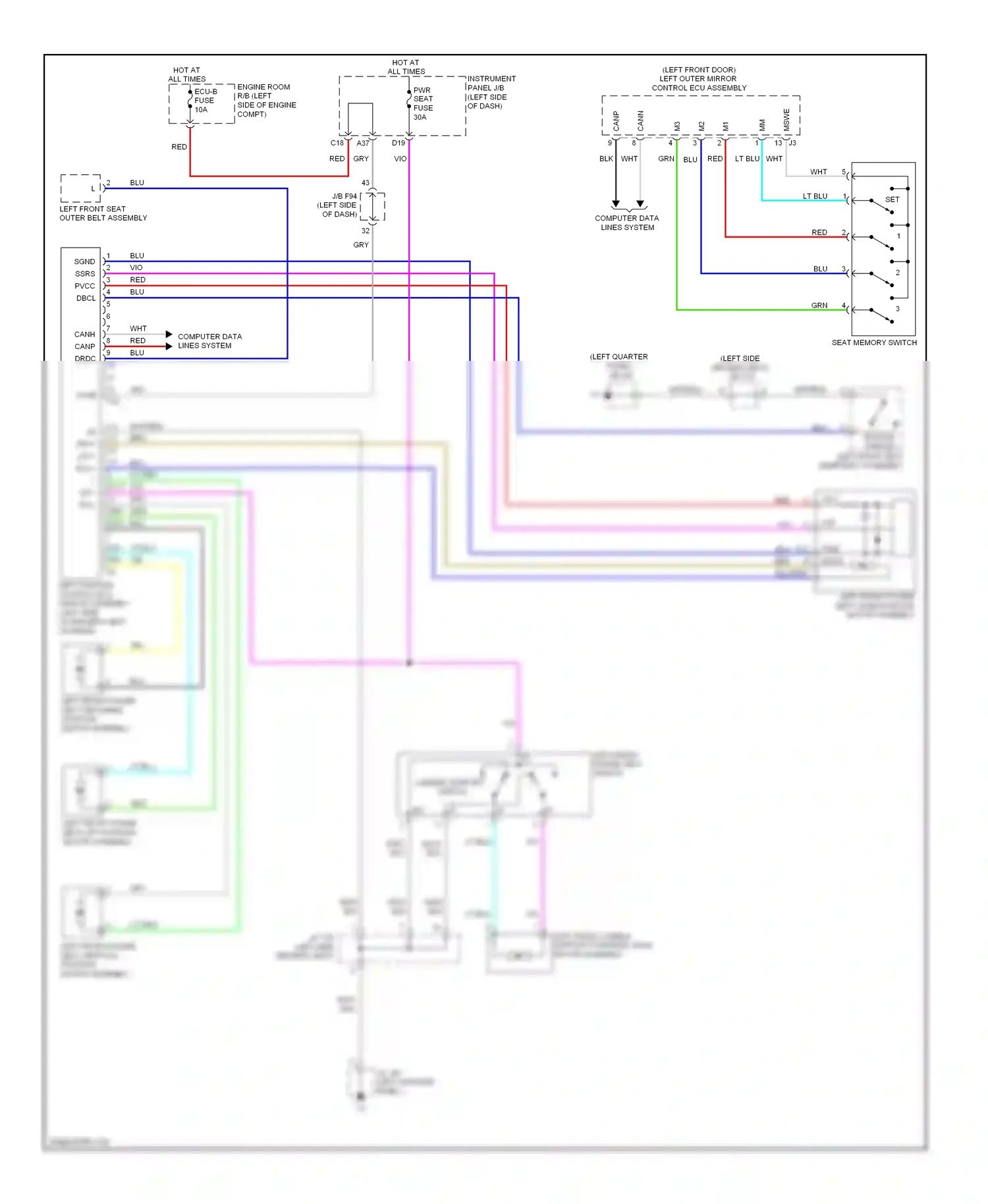 Lexus HS I (2009-2012) fuse wiring diagram  (11 of 20)
