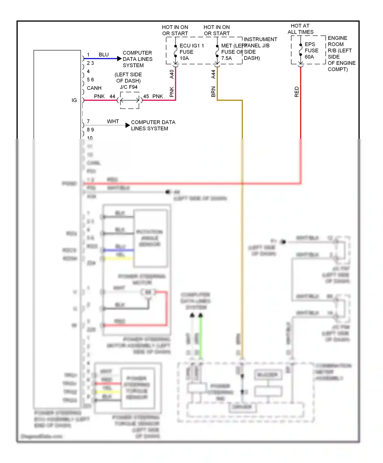 Lexus HS I (2009-2012) fuse wiring diagram  (2 of 20)