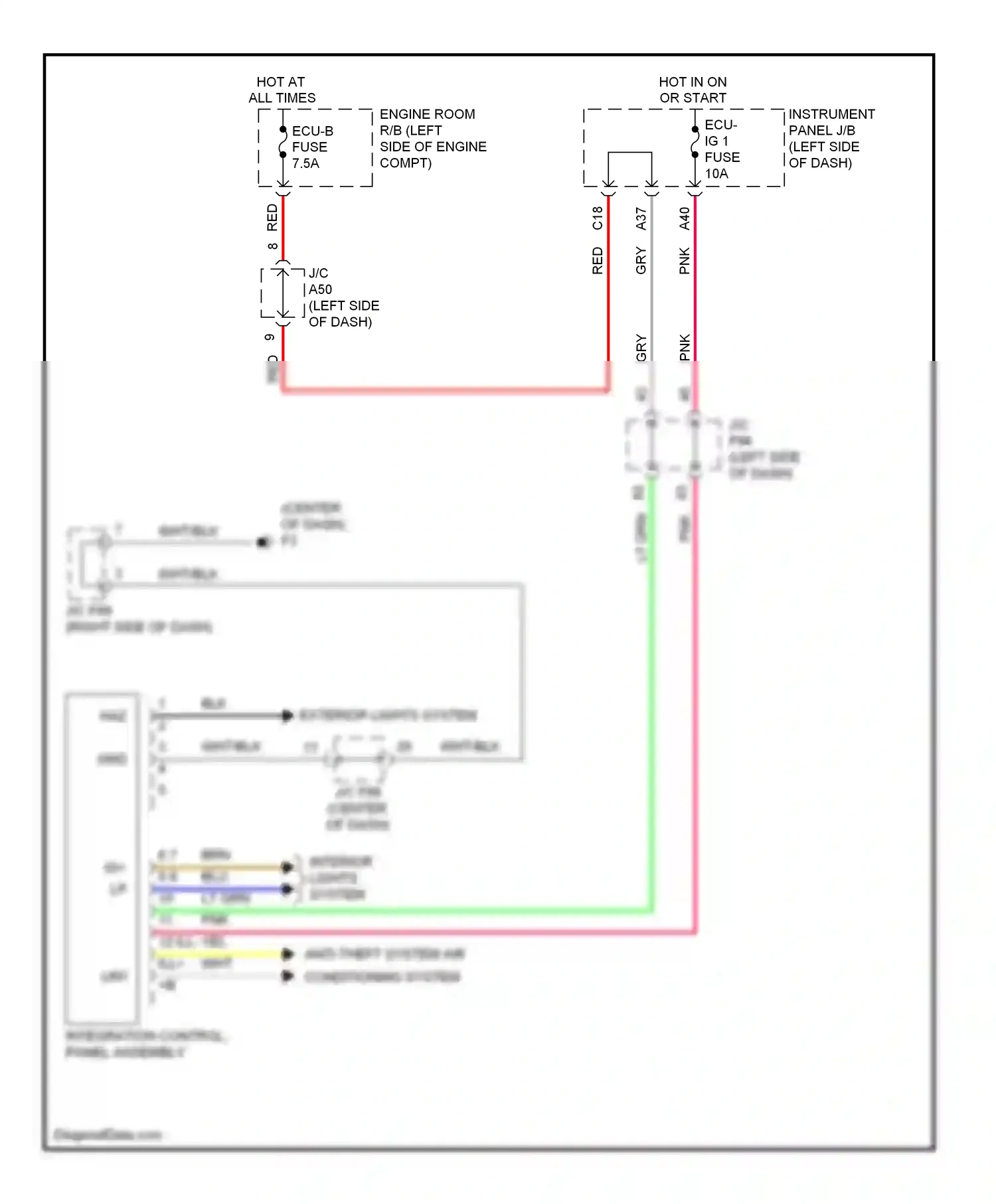 Lexus HS I (2009-2012) integration control, panel assembly wiring diagram  (6 of 8)