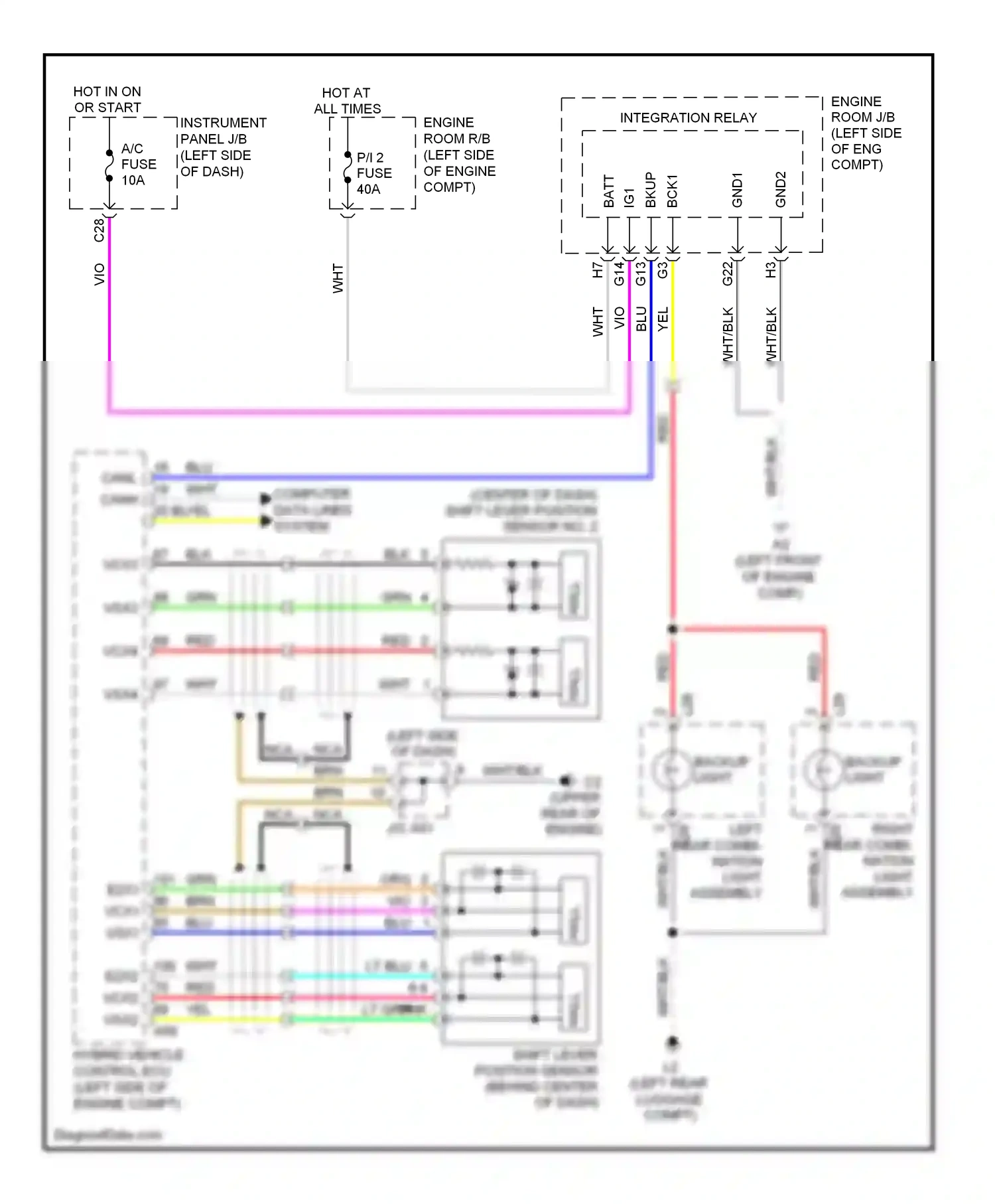 Lexus HS I (2009-2012) integration relay wiring diagram  (1 of 11)