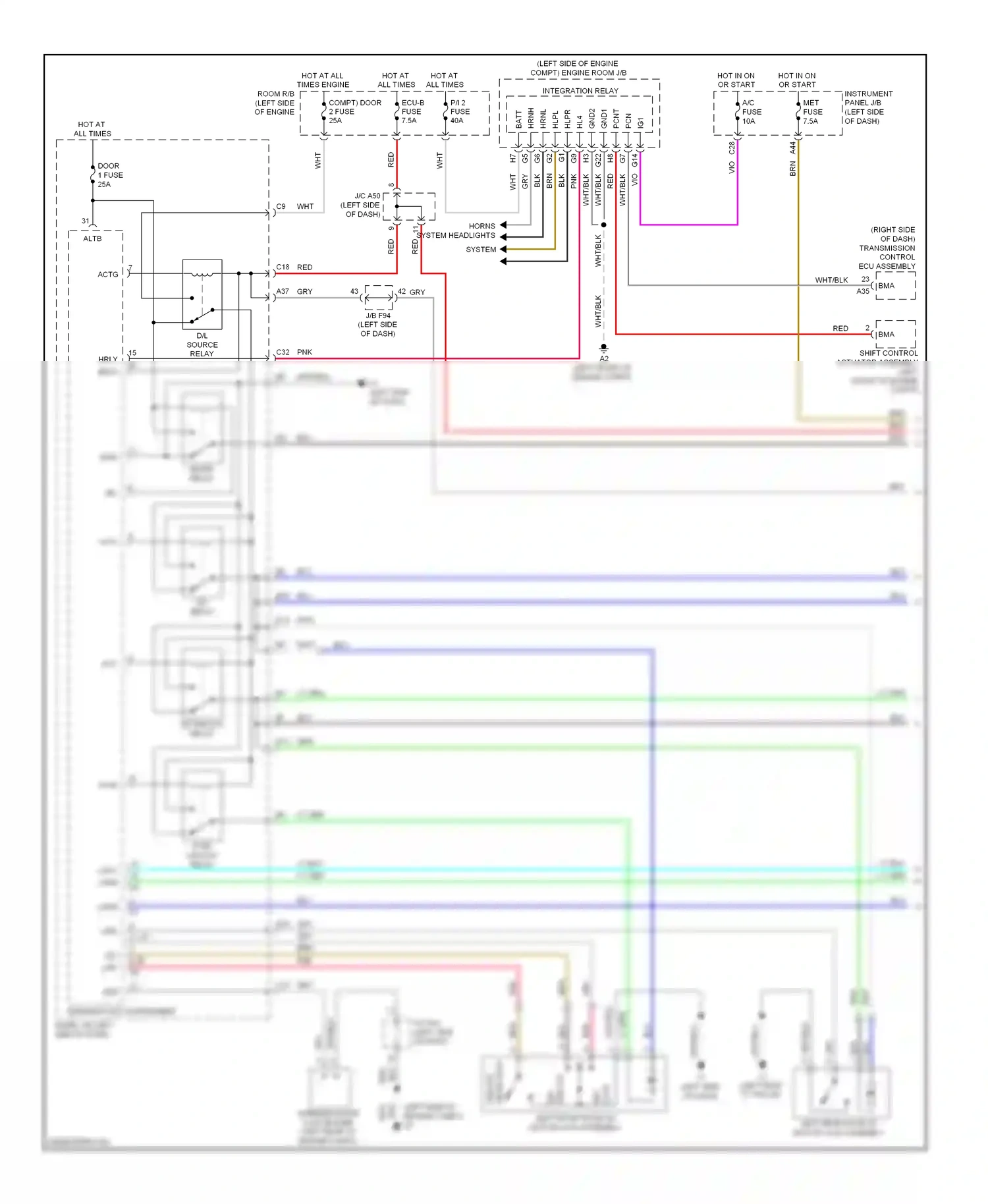 Lexus HS I (2009-2012) key wiring diagram  (1 of 2)