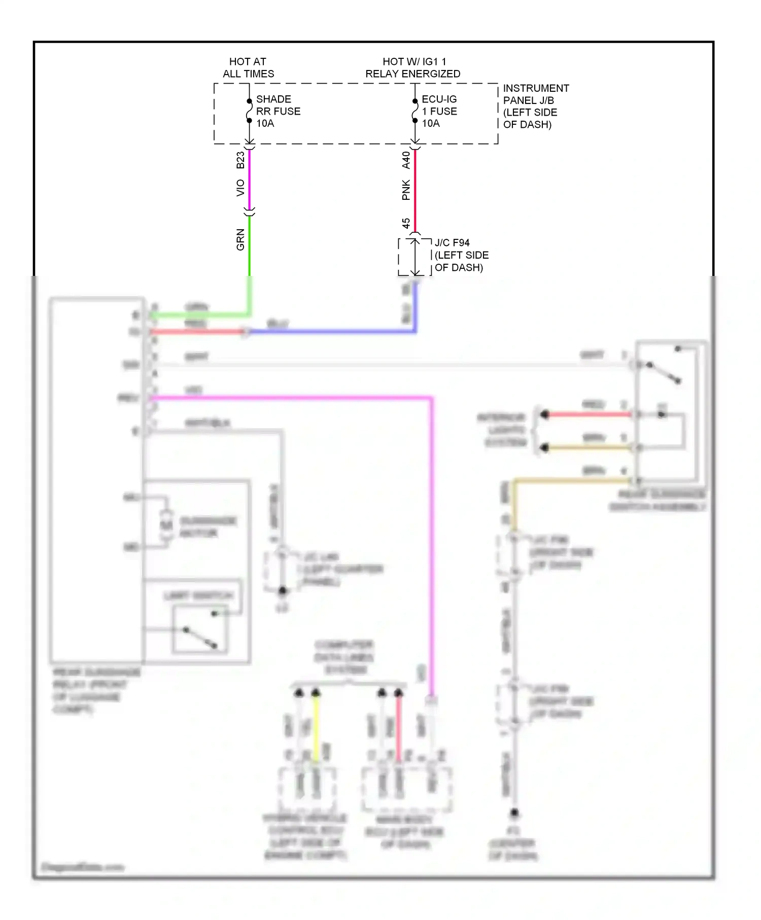 Lexus HS I (2009-2012) left quarter panel) wiring diagram  (11 of 12)