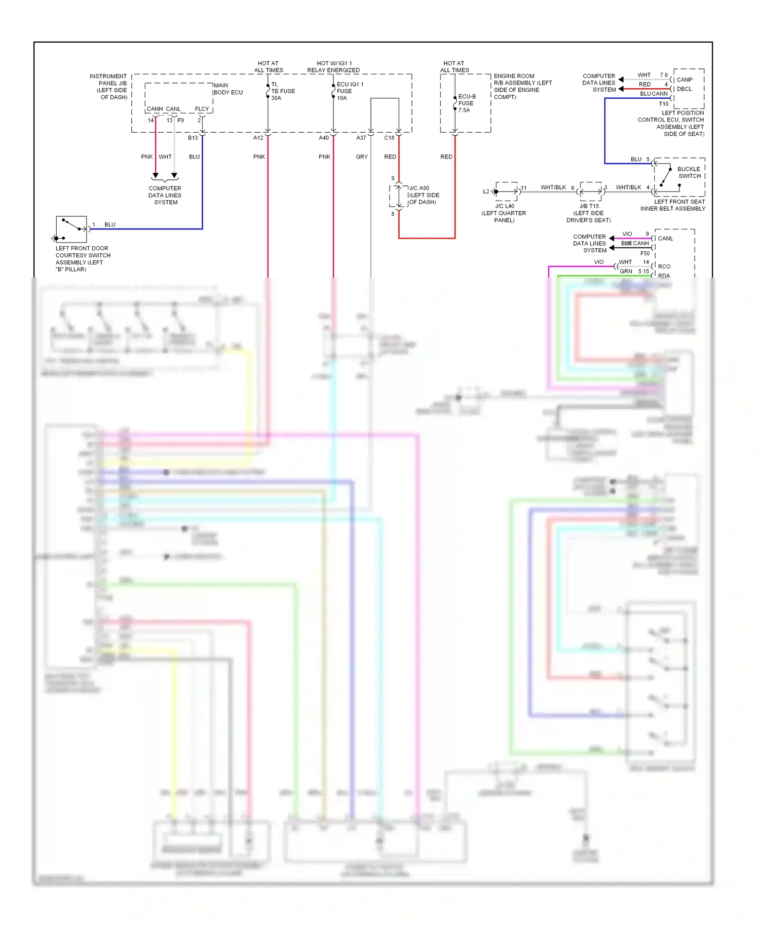 Lexus HS I (2009-2012) left quarter panel) wiring diagram  (8 of 12)