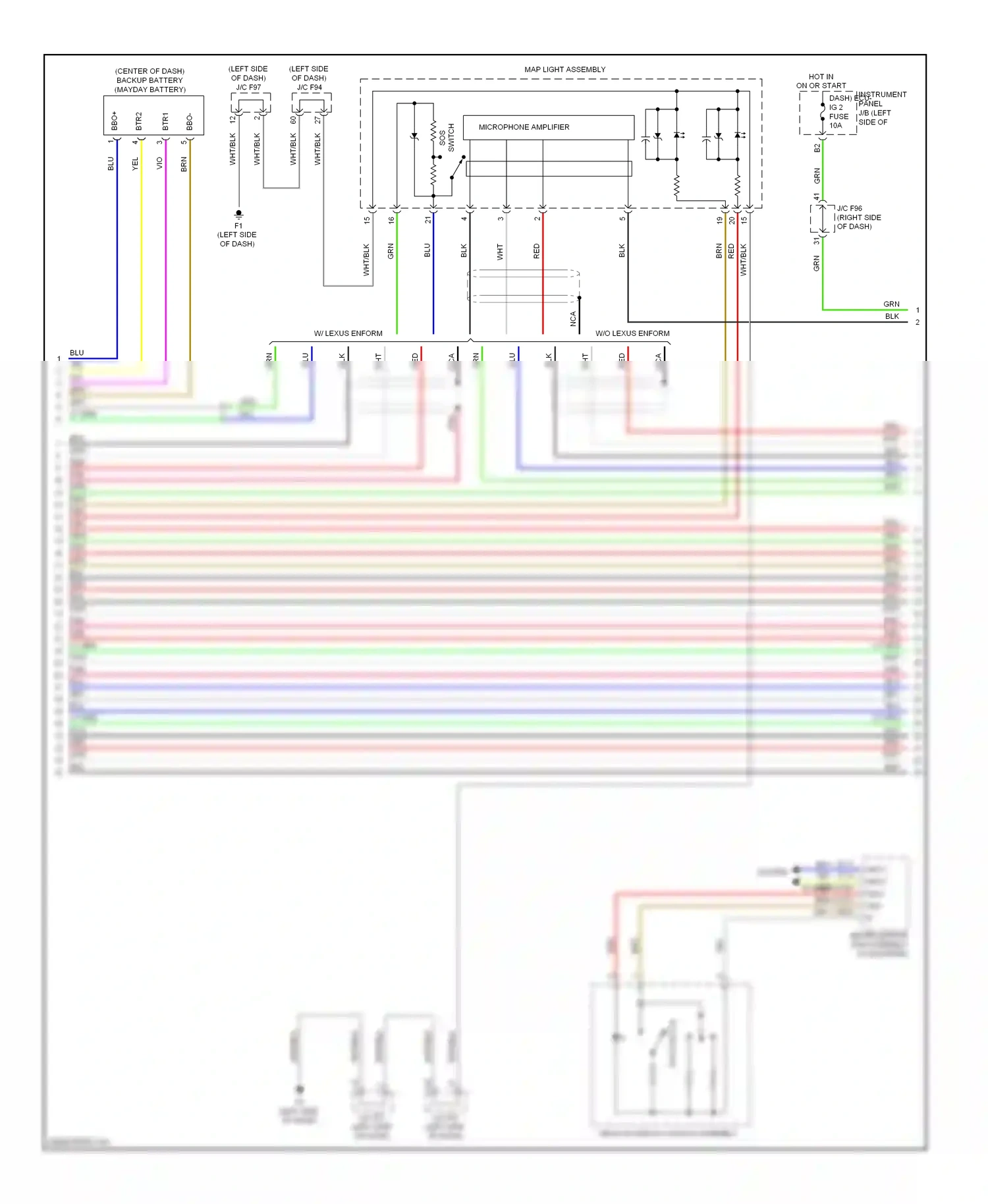 Lexus HS I (2009-2012) map light assembly wiring diagram  (3 of 6)