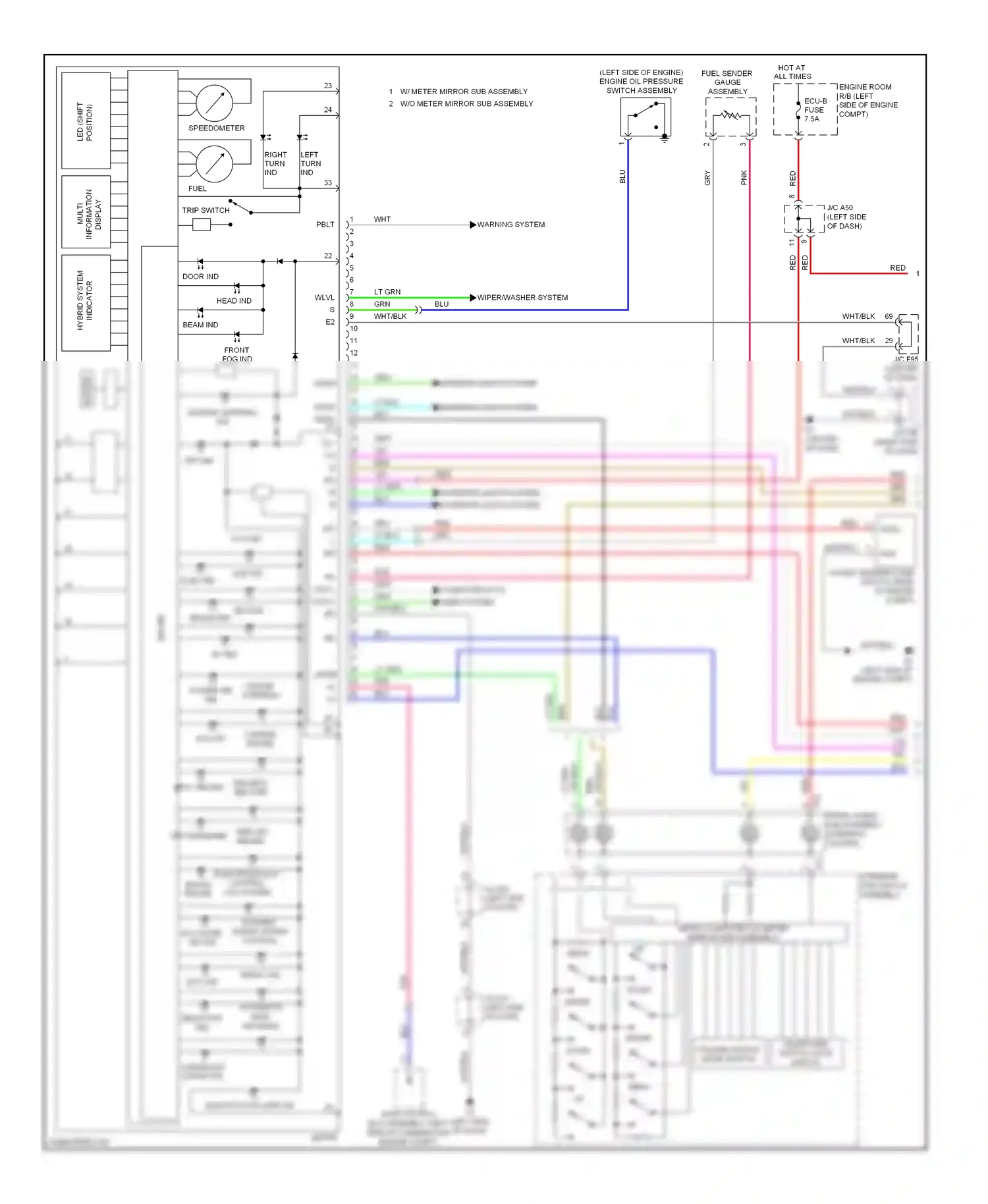 Lexus HS I (2009-2012) multi- wiring diagram  (1 of 1)
