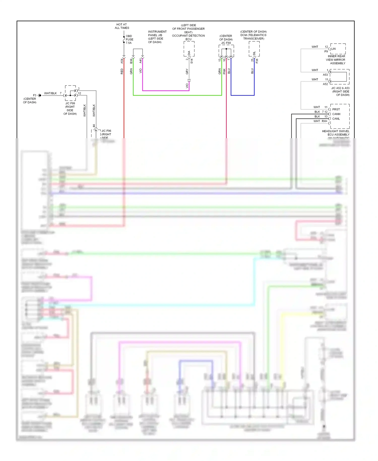 Lexus HS I (2009-2012) multiplex network master switch assembly wiring diagram  (1 of 6)