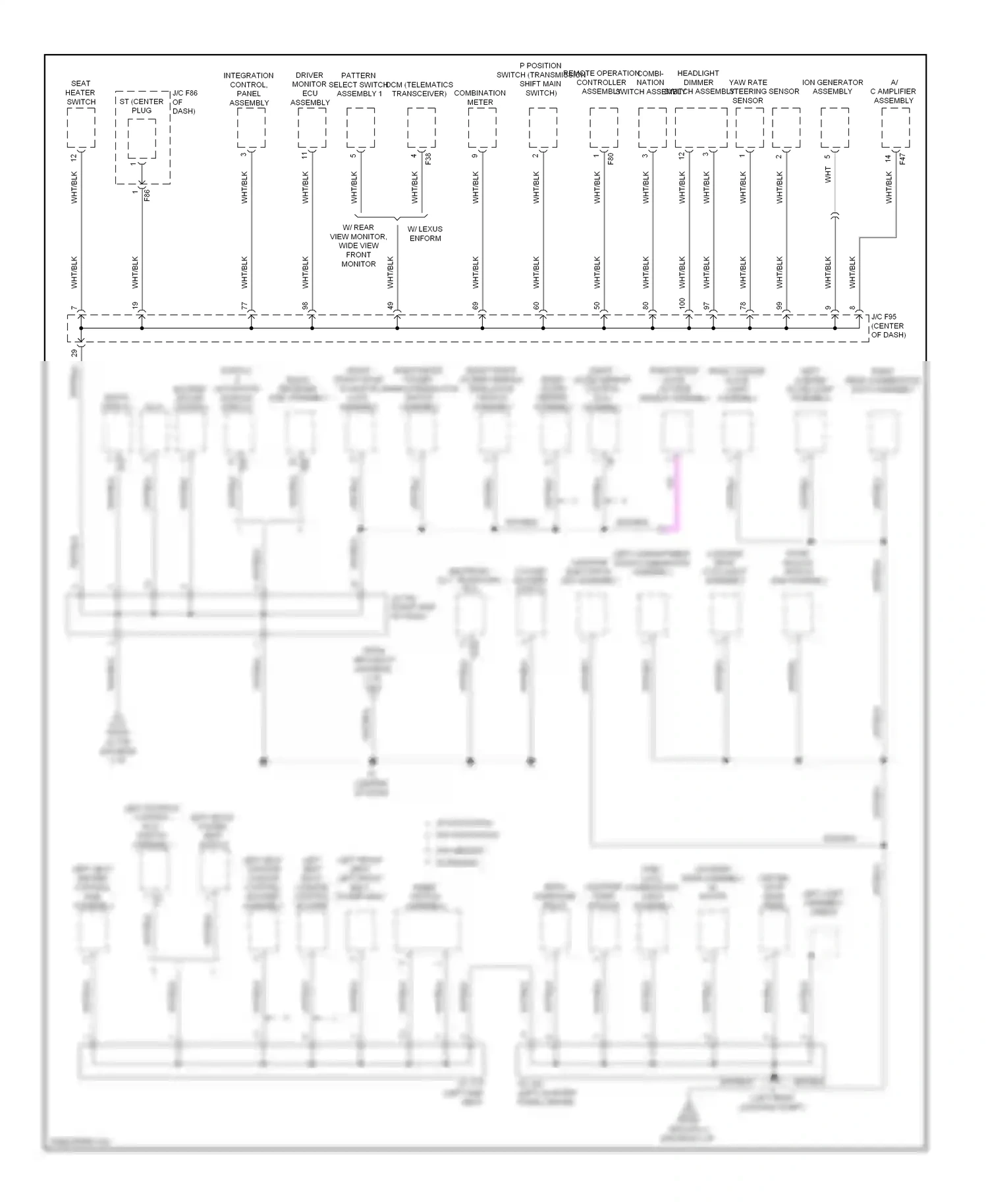 Lexus HS I (2009-2012) navigation module display wiring diagram  (1 of 1)