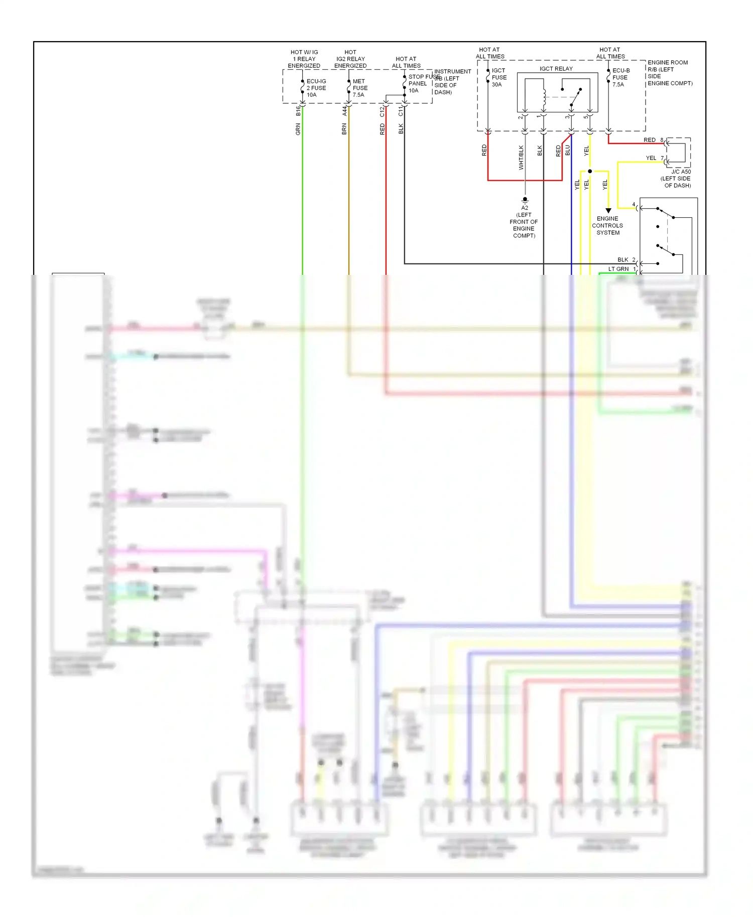 Lexus HS I (2009-2012) navigation system wiring diagram  (1 of 2)