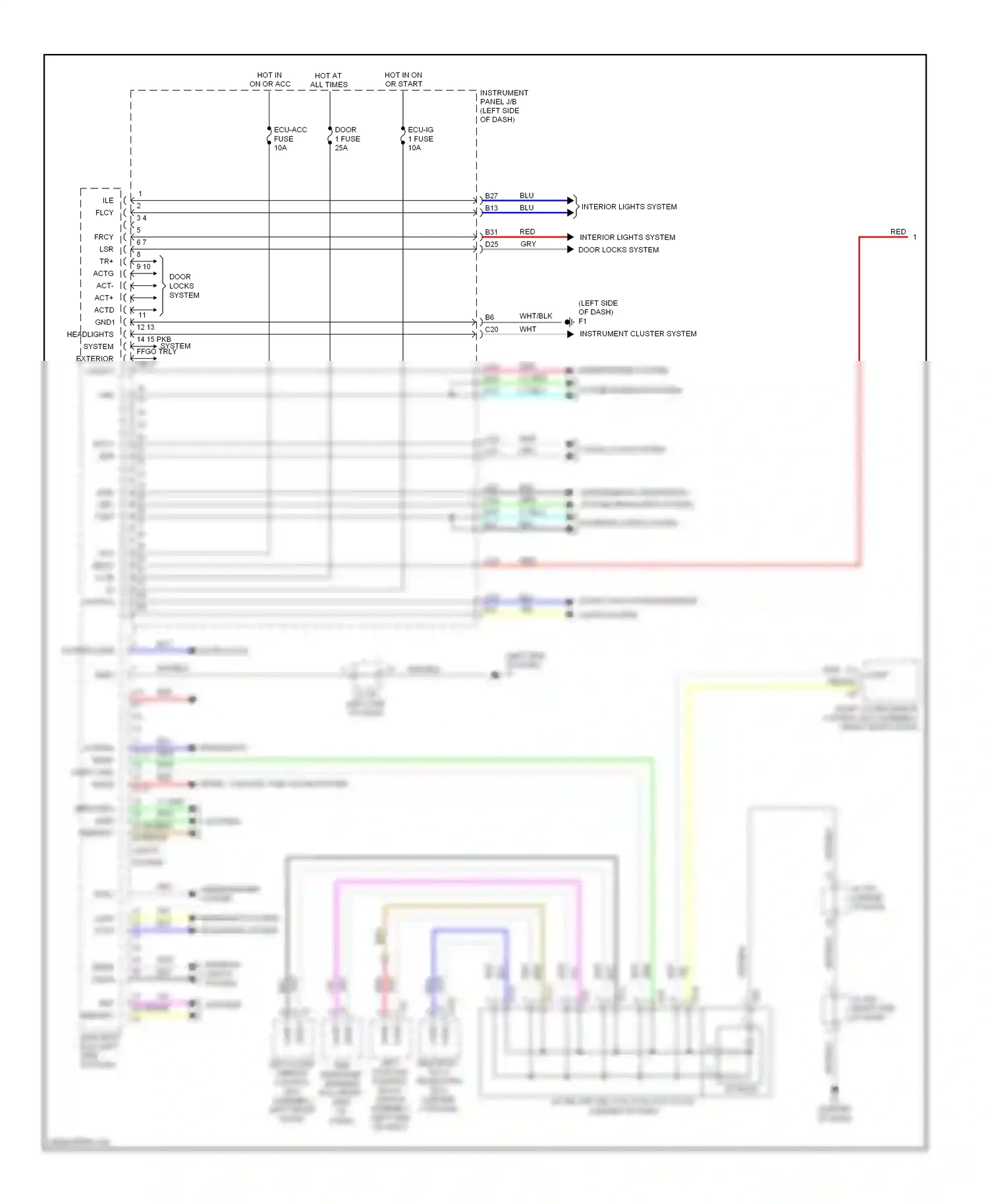 Lexus HS I (2009-2012) power windows system wiring diagram  (1 of 2)