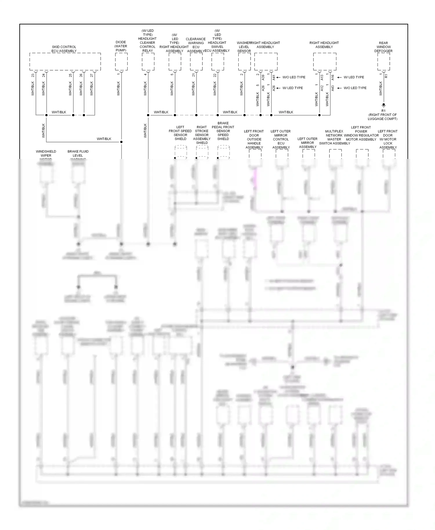 Lexus HS I (2009-2012) right headlight assembly wiring diagram  (3 of 3)