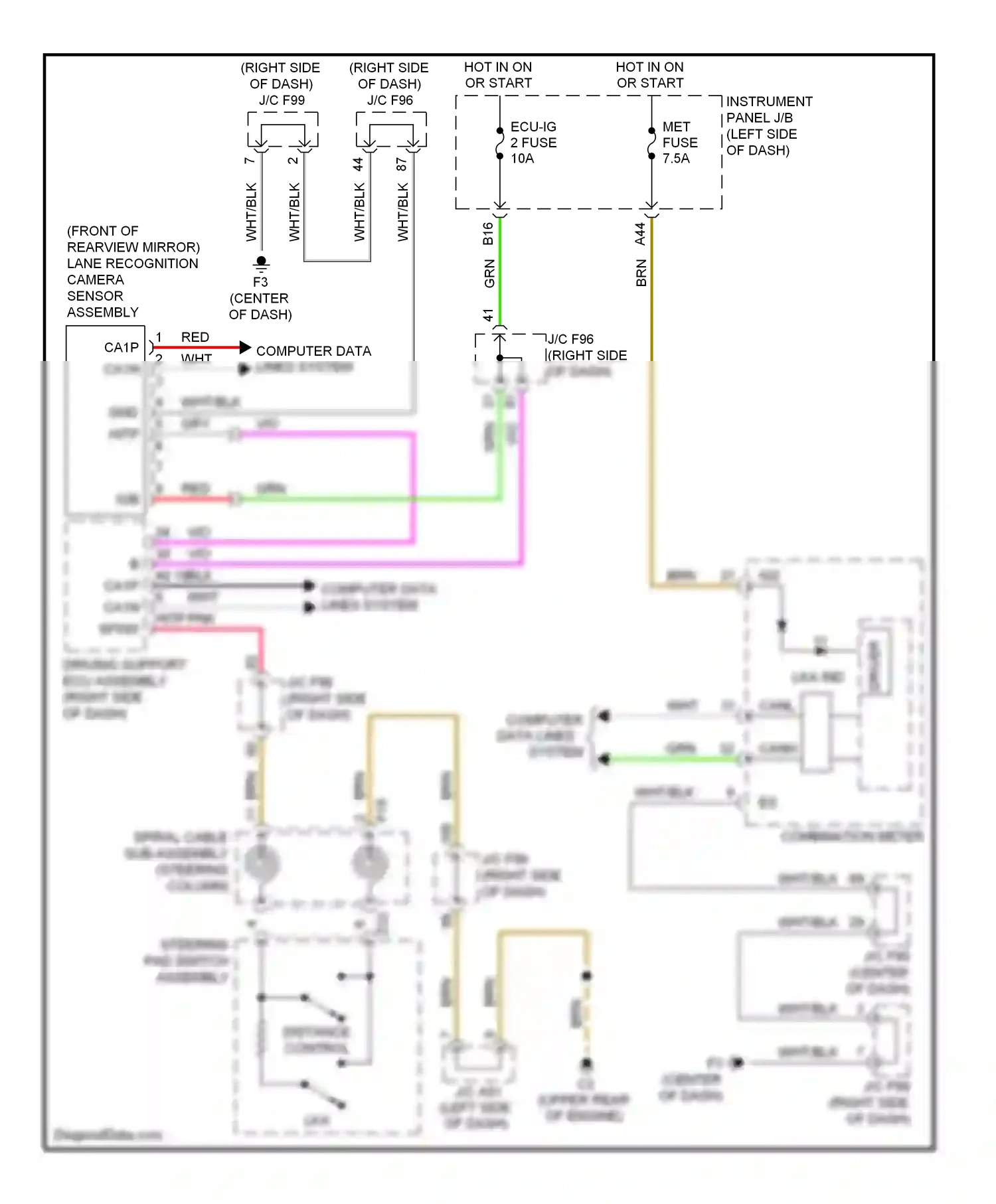 Lexus HS I (2009-2012) steering pad switch assembly wiring diagram  (3 of 6)