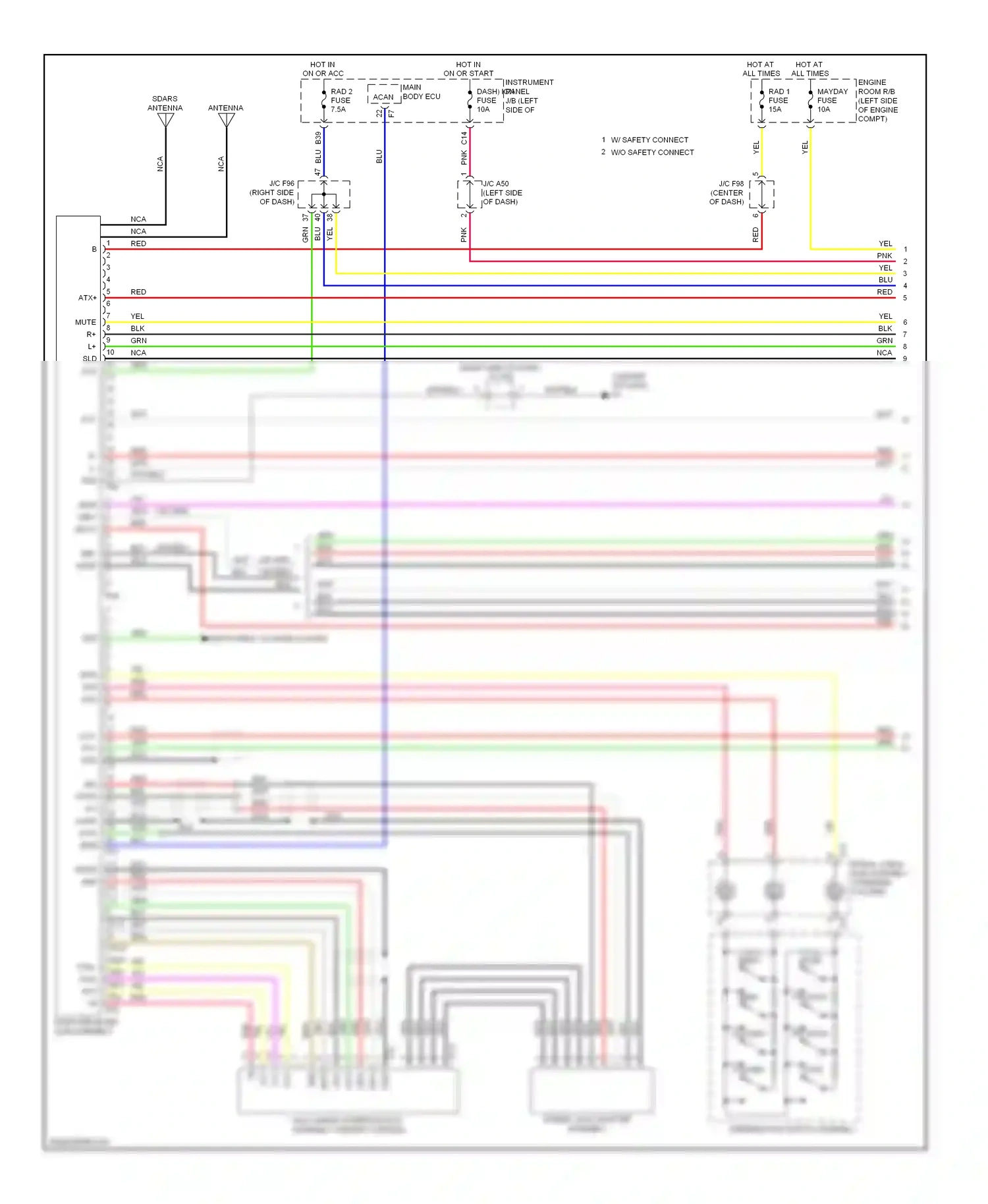 Lexus HS I (2009-2012) steering pad switch assembly wiring diagram  (6 of 6)