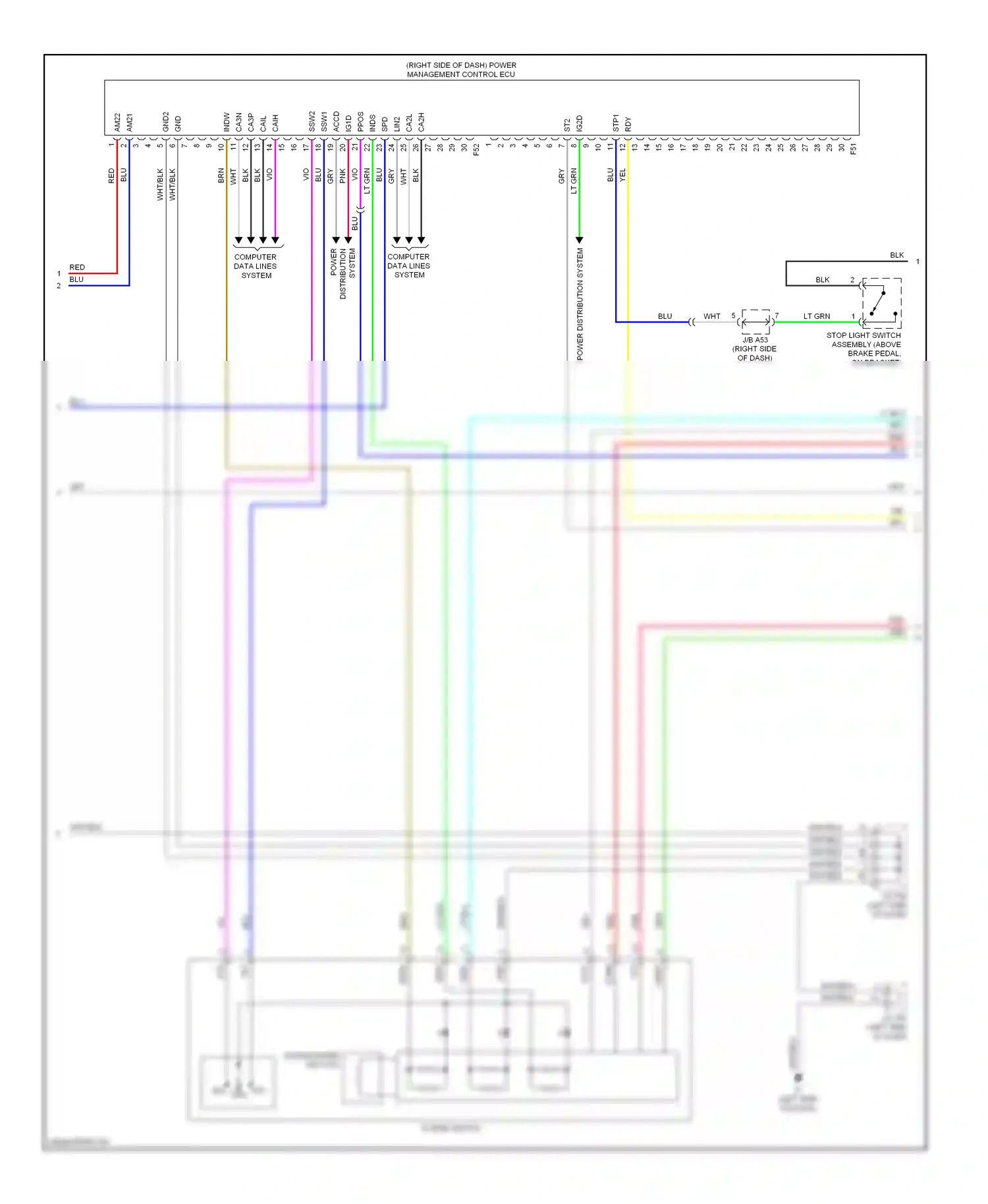 Lexus HS I (2009-2012) system distribution power wiring diagram  (1 of 2)