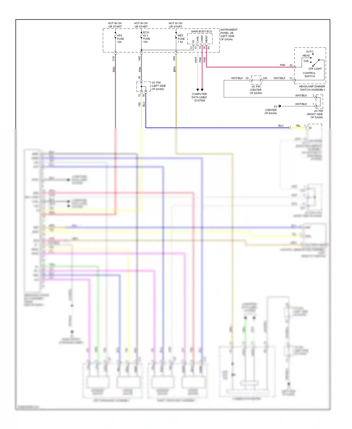 Lexus HS I (2009-2012) tail wiring diagram  (1 of 5)