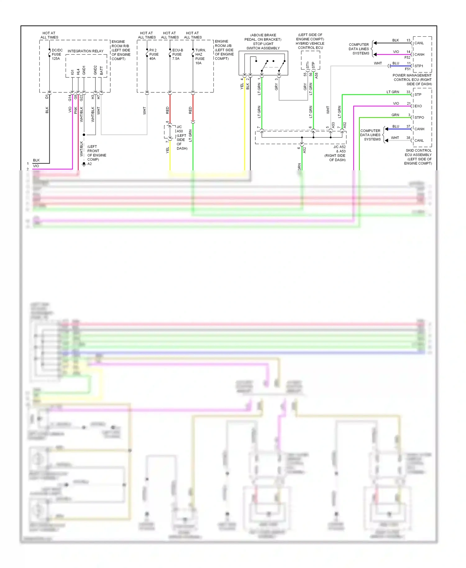Lexus HS I (2009-2012) turn wiring diagram  (2 of 3)