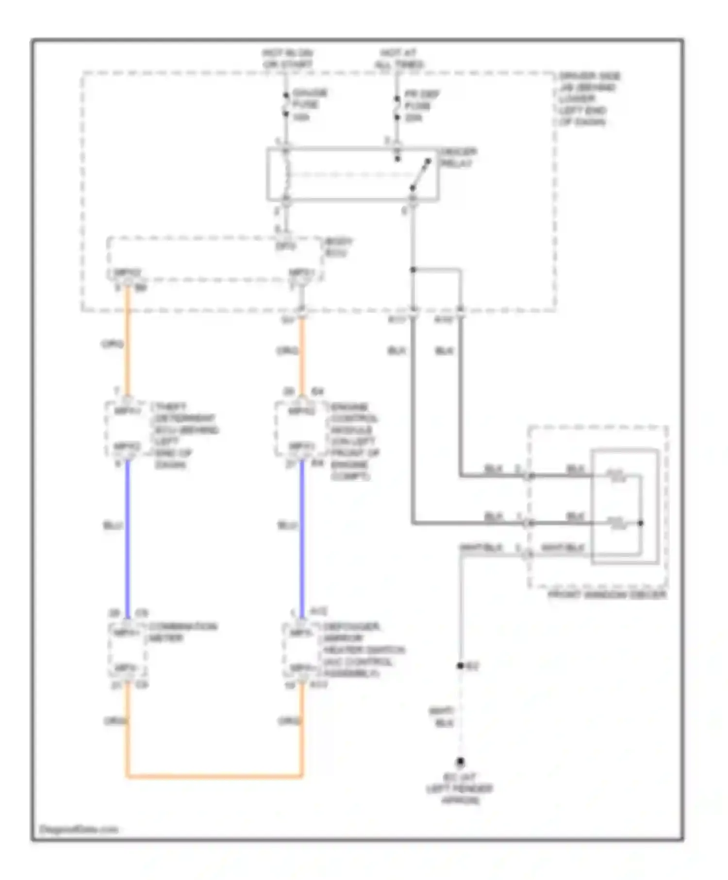 IS Lexus I (1999-2005): Front defogger circuit