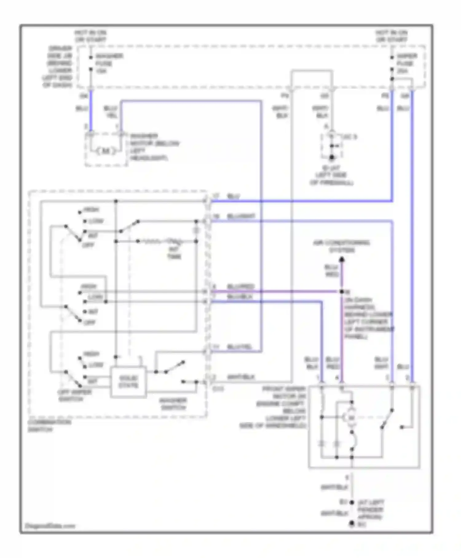 IS Lexus I (1999-2005): Front wiper/washer circuit