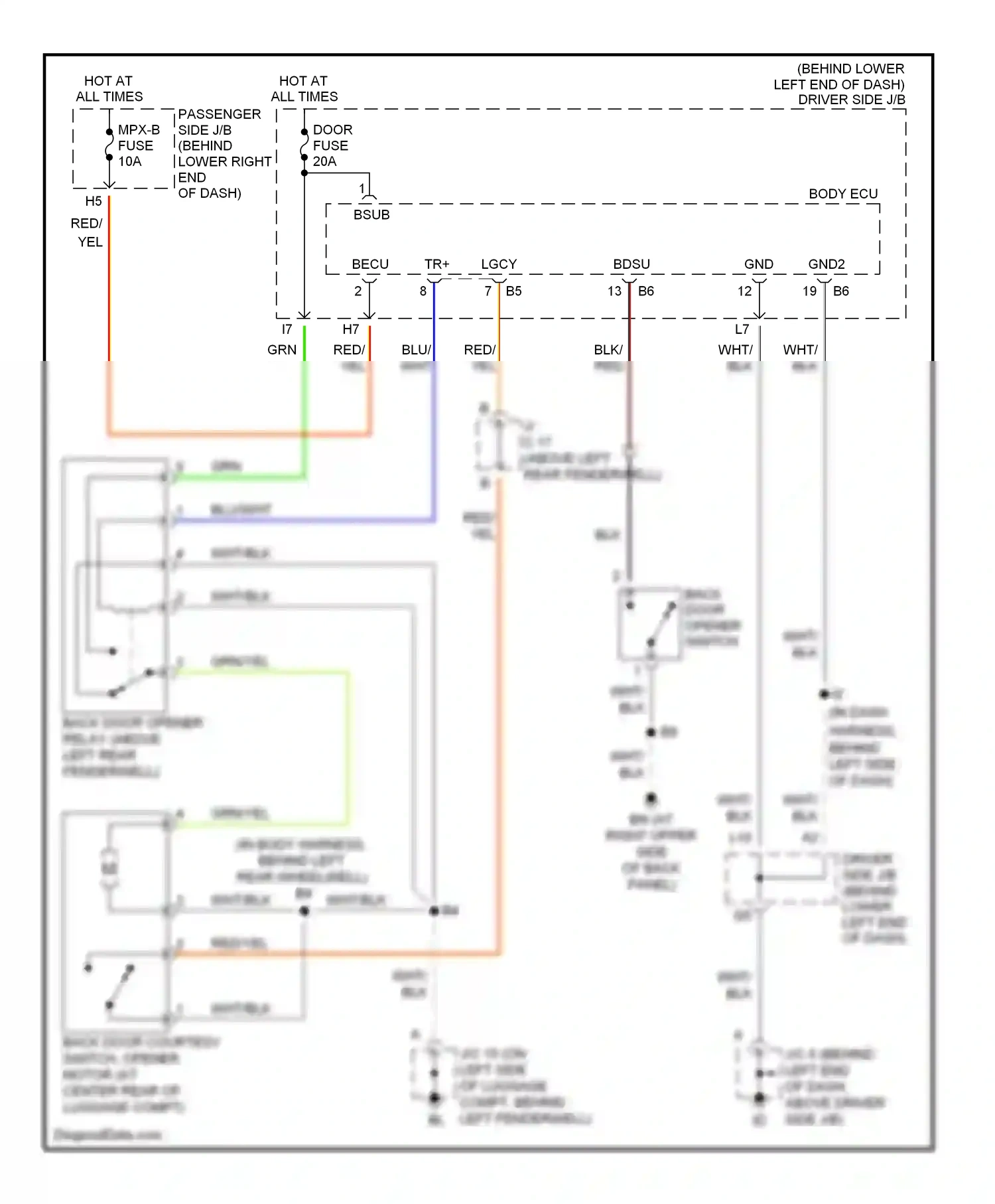 Wiring diagram blu/wht for Lexus IS I (1999-2005) (24 of 25)