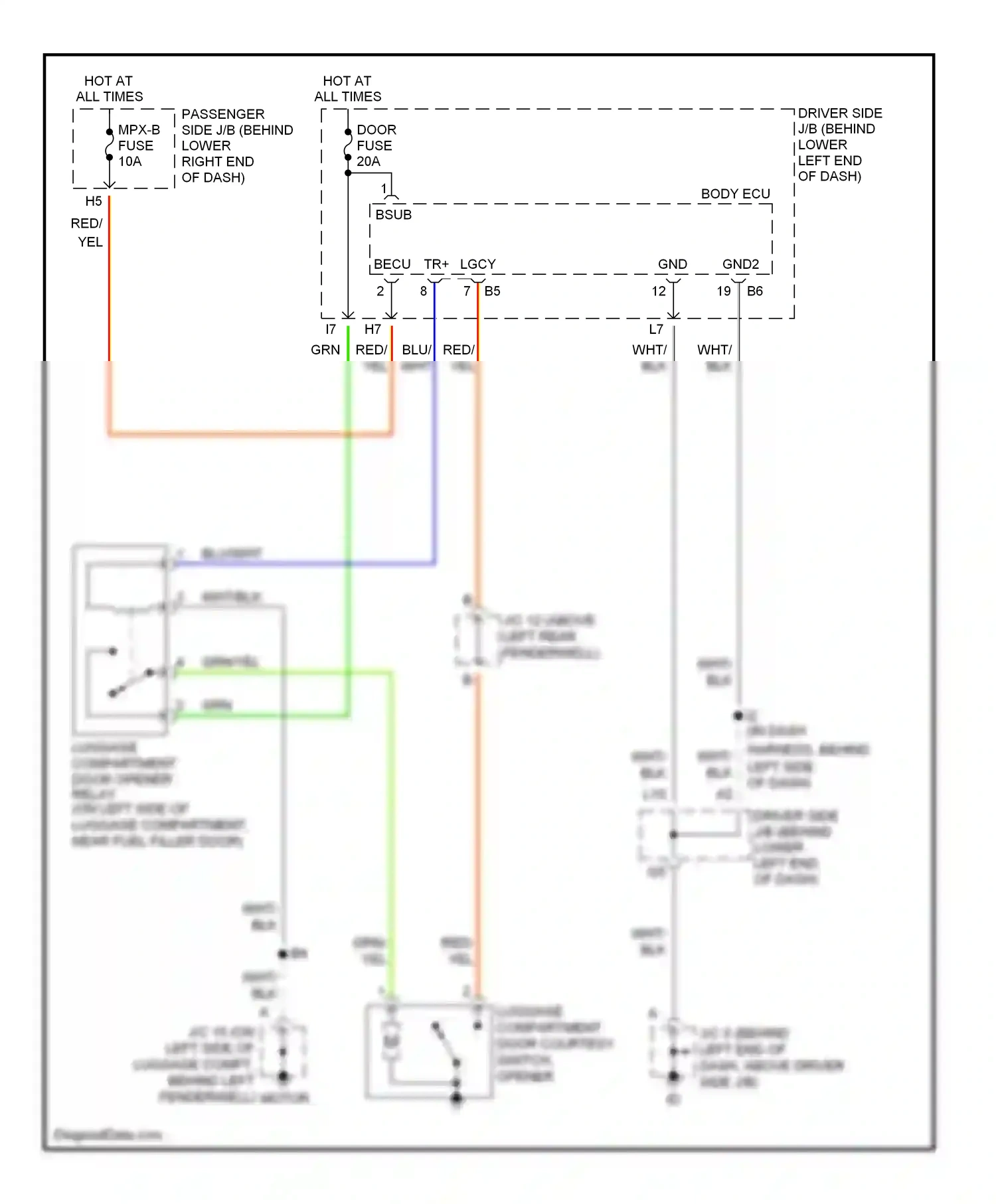 Wiring diagram body ecu for Lexus IS I (1999-2005) (5 of 5)