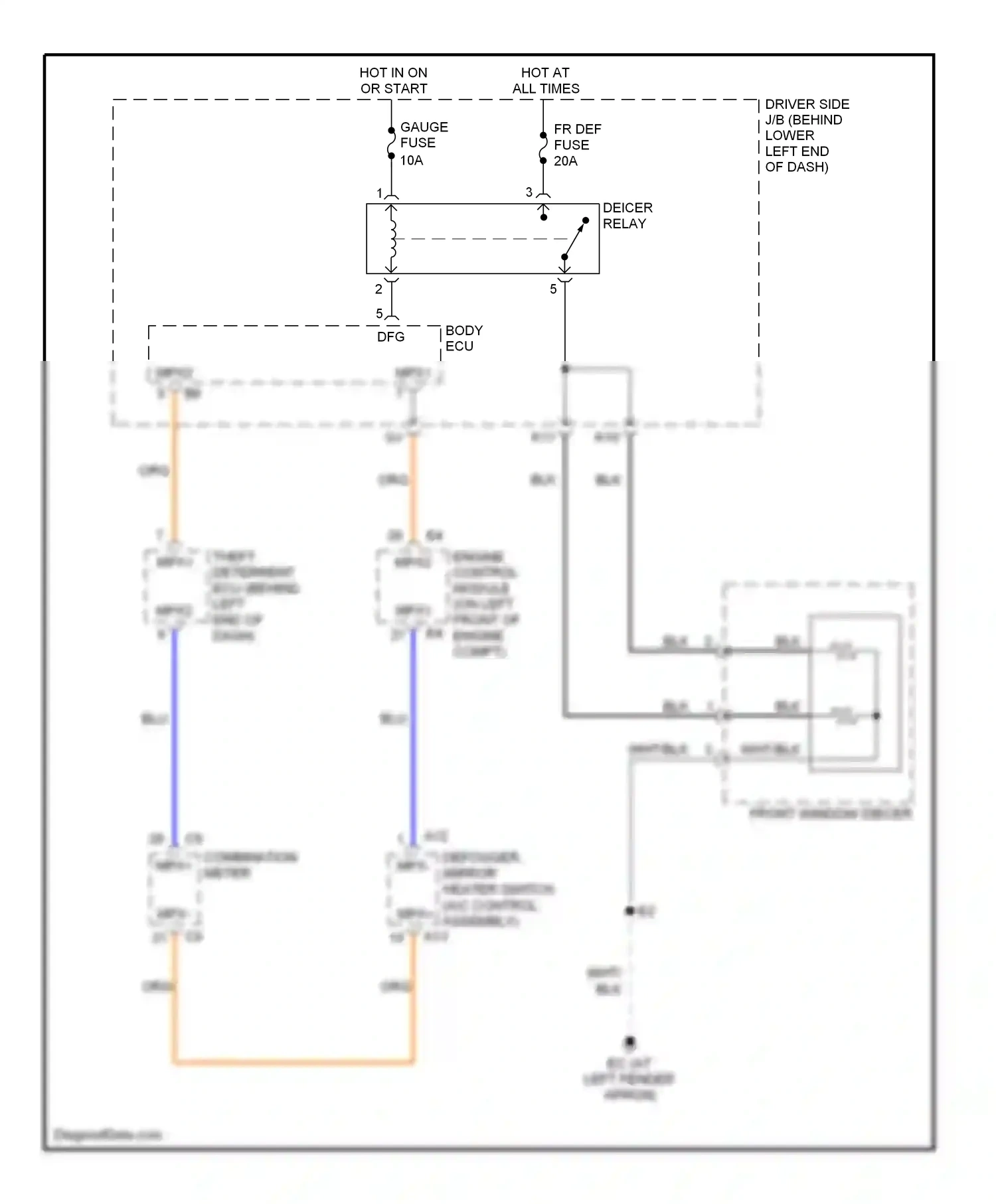 Wiring diagram combination meter mpx+ for Lexus IS I (1999-2005) (1 of 1)