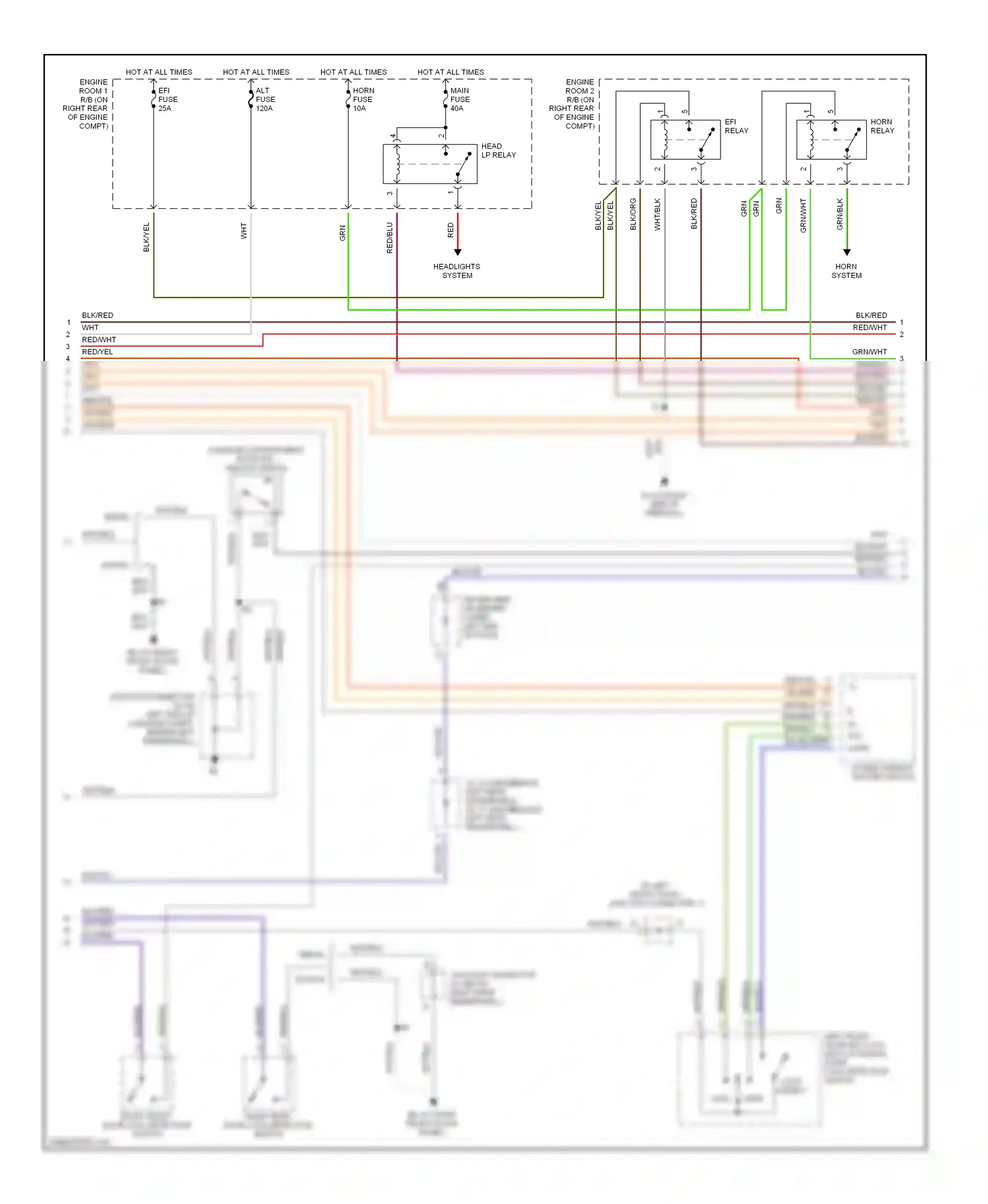 Wiring diagram efi relay for Lexus IS I (1999-2005) (1 of 5)