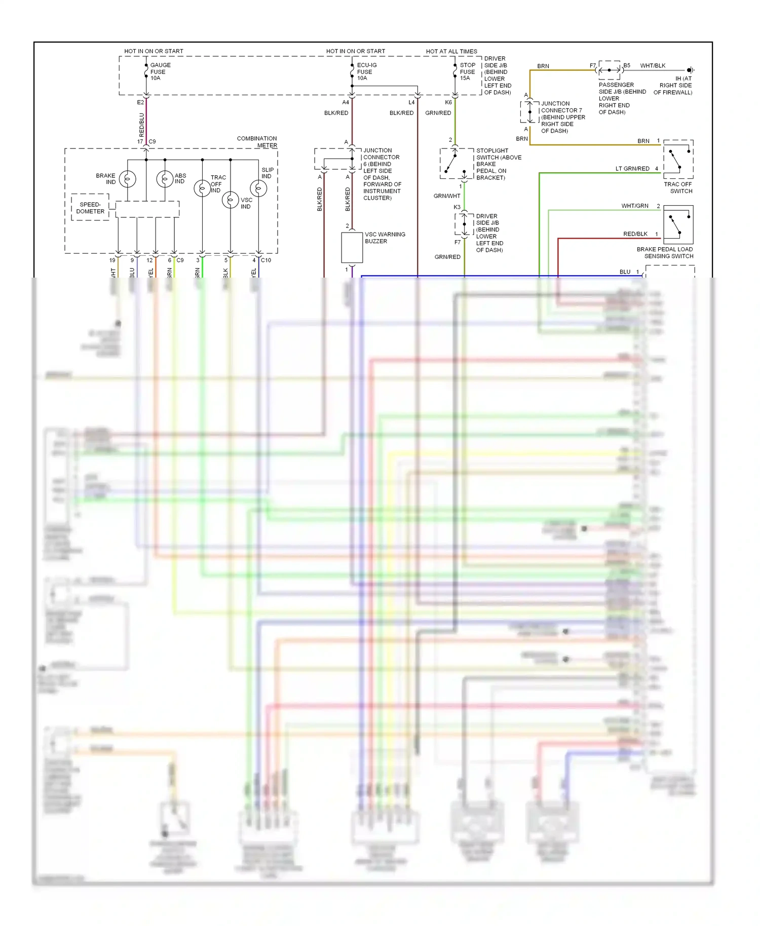 Lexus IS I (1999-2005) engine control module (on left front of engine compt, in protective case) wiring diagram  (2 of 10)