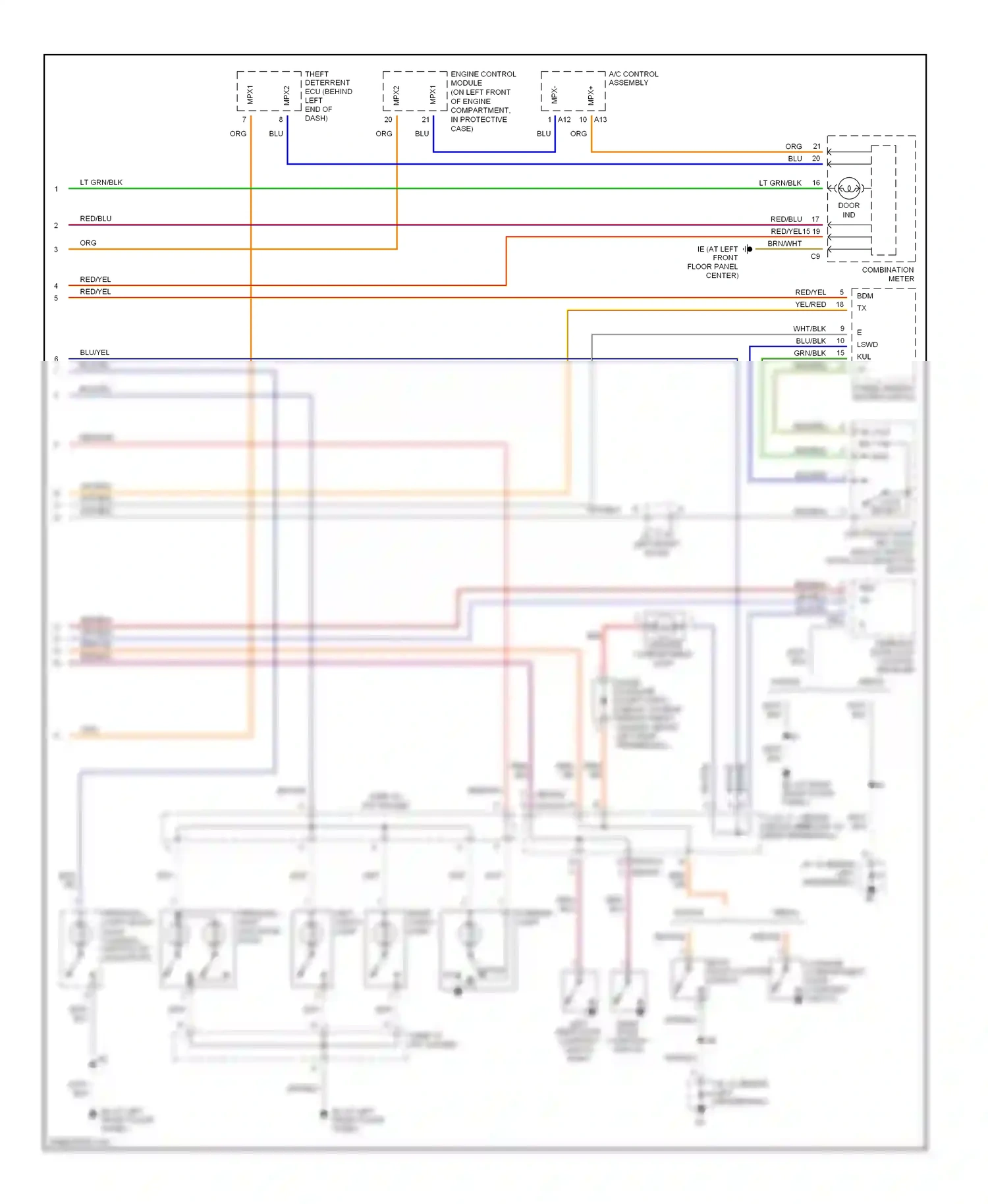 Lexus IS I (1999-2005) engine control module (on left front of engine compartment, in protective case) wiring diagram  (1 of 1)