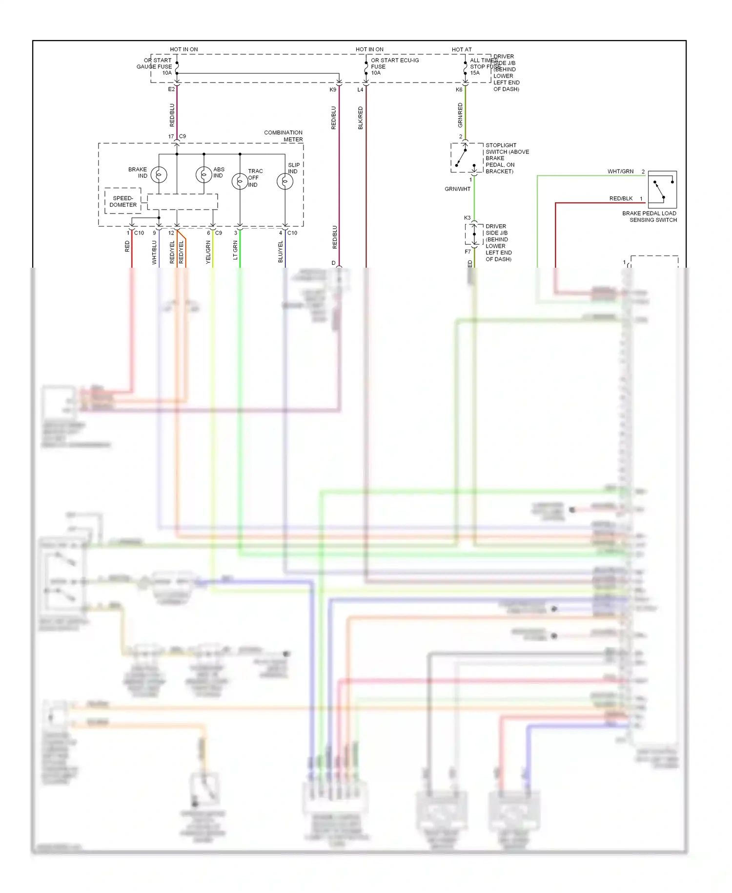 Lexus IS I (1999-2005) engine control module (on left front of engine compt, in protective case) wiring diagram  (1 of 10)