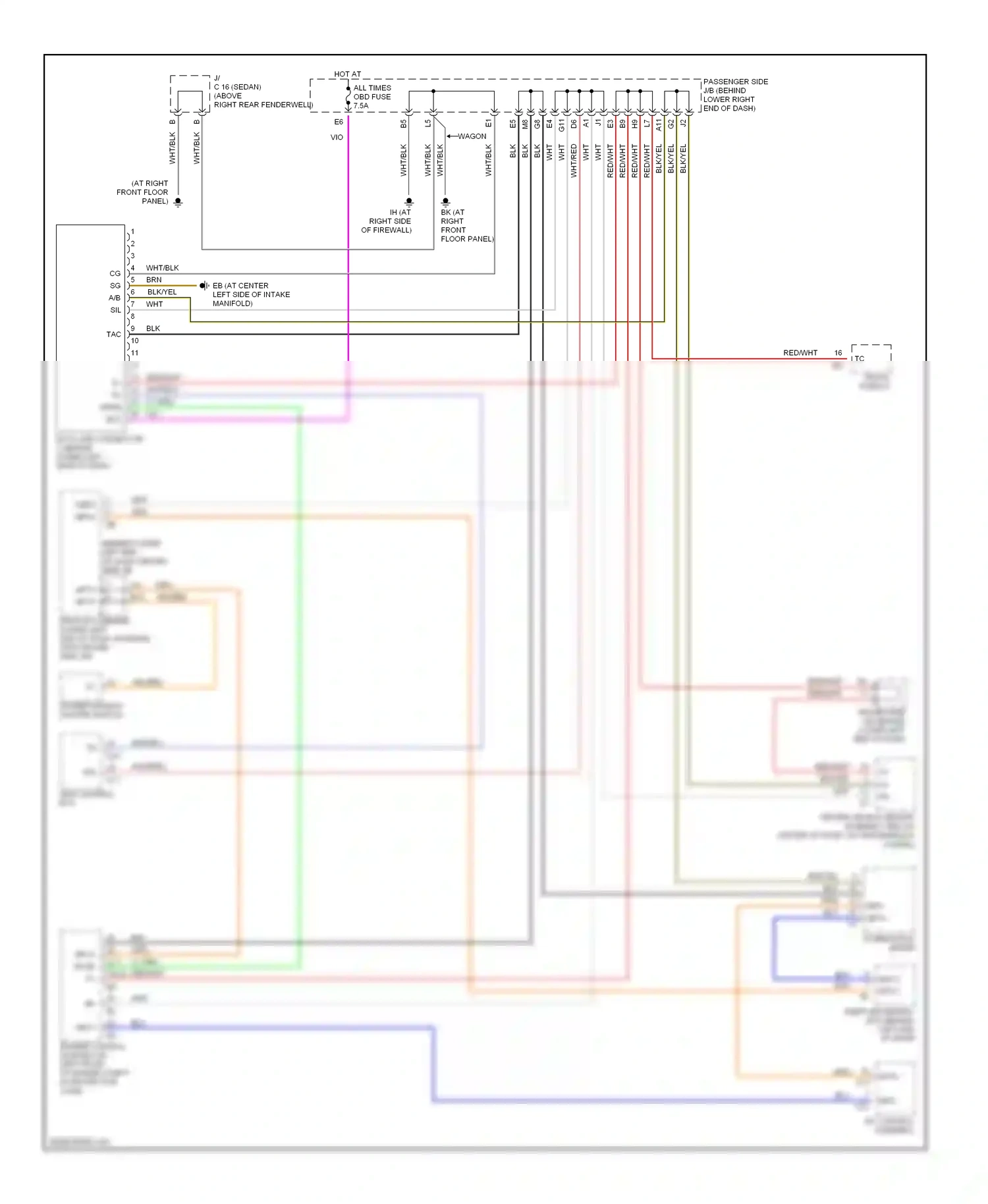 Lexus IS I (1999-2005) engine control module (on left front of engine compt, in protective case) wiring diagram  (5 of 10)