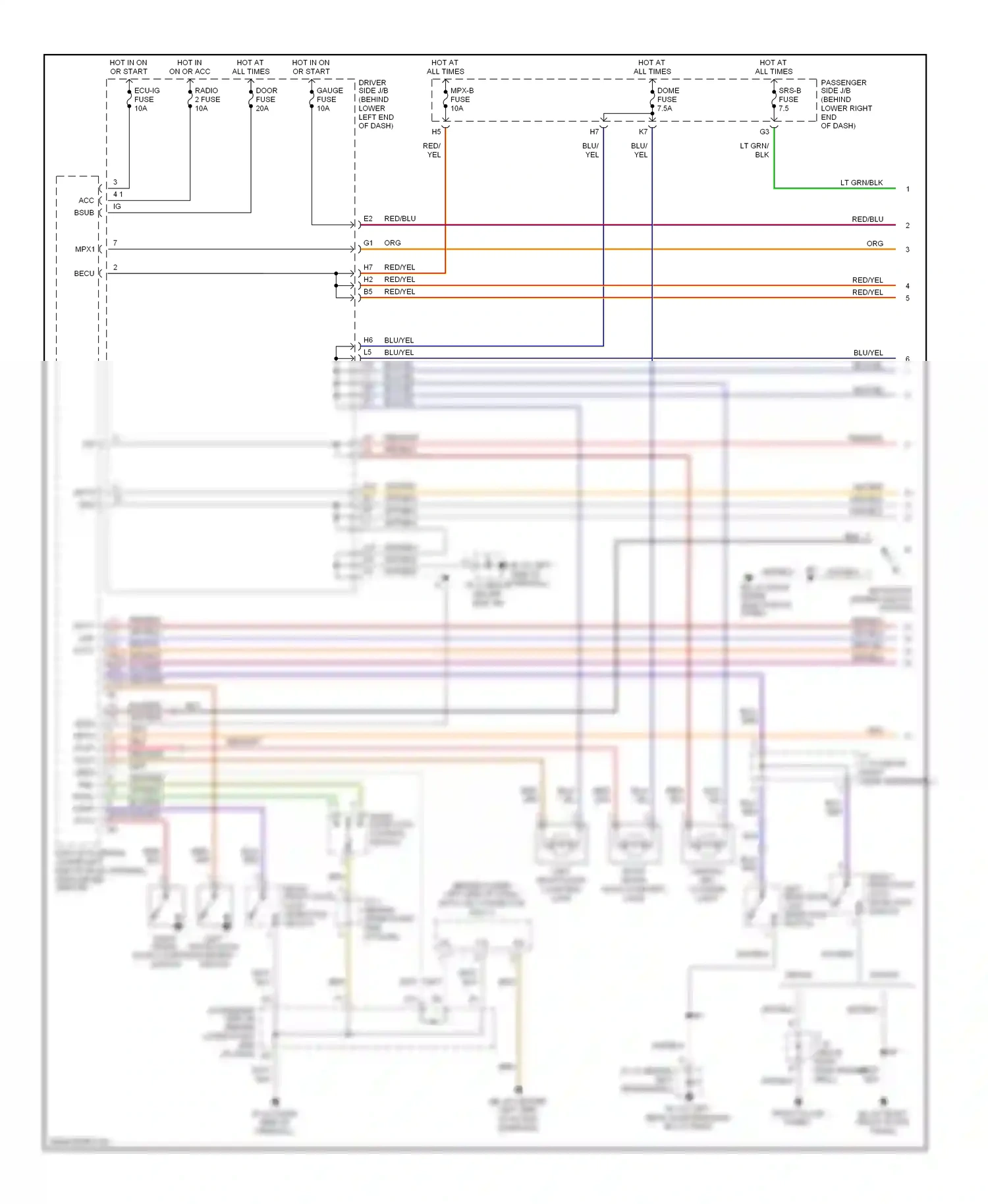 Wiring diagram grn/red for Lexus IS I (1999-2005) (11 of 24)