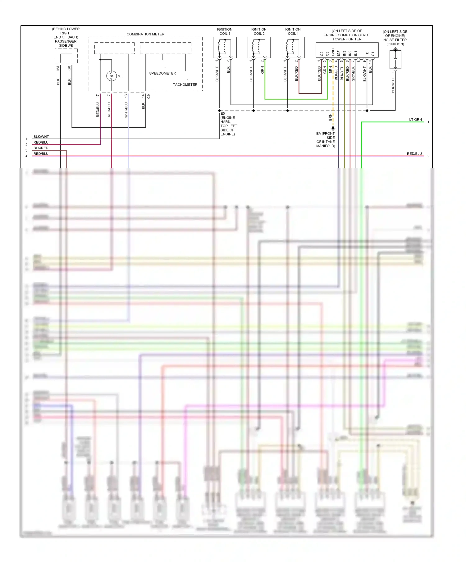Wiring diagram ignition coil 1 for Lexus IS I (1999-2005) (1 of 1)