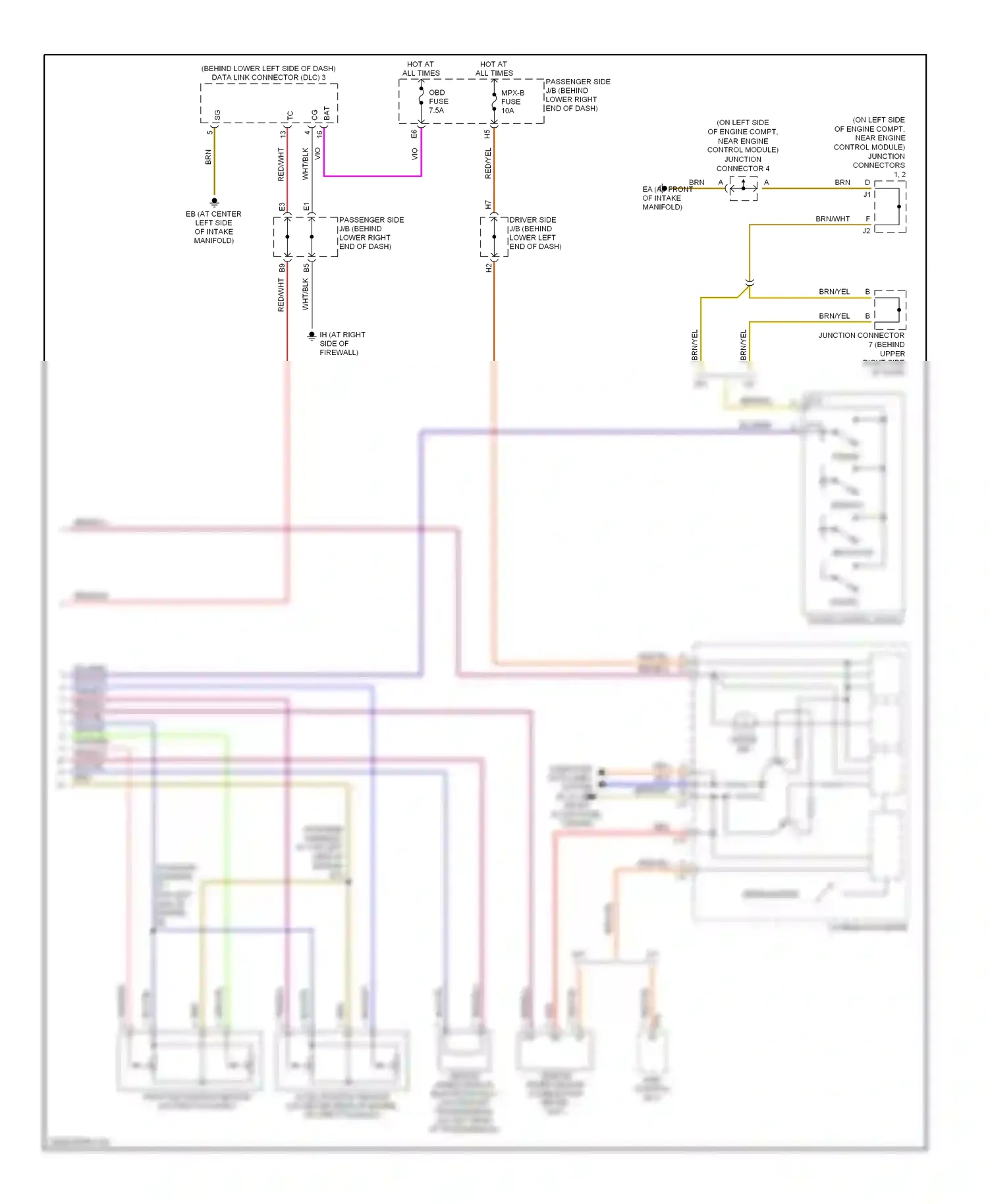 Wiring diagram junction connector 7 (behind upper for Lexus IS I (1999-2005) (1 of 1)