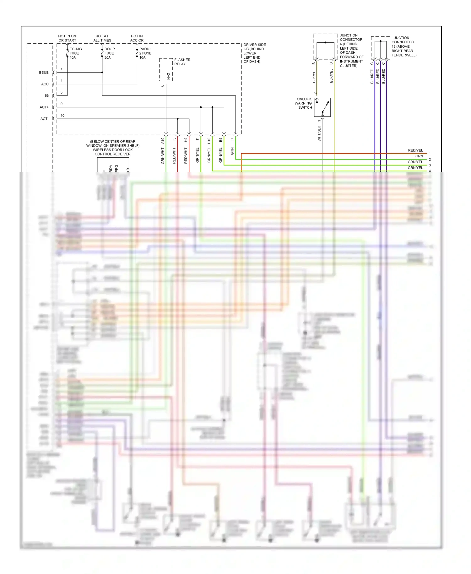 Wiring diagram left front door courtesy switch for Lexus IS I (1999-2005) (3 of 6)