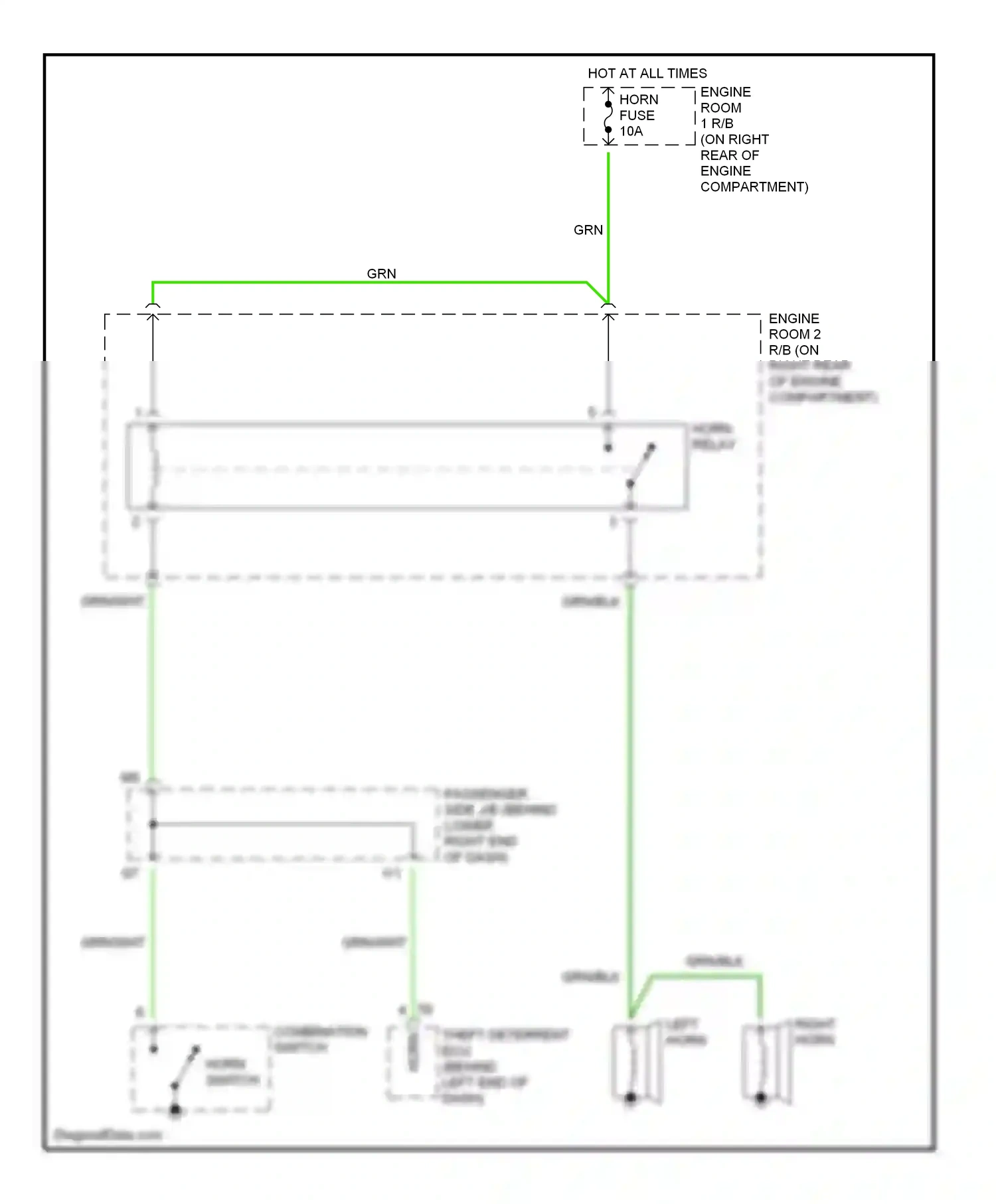 Wiring diagram left horn for Lexus IS I (1999-2005) (1 of 1)