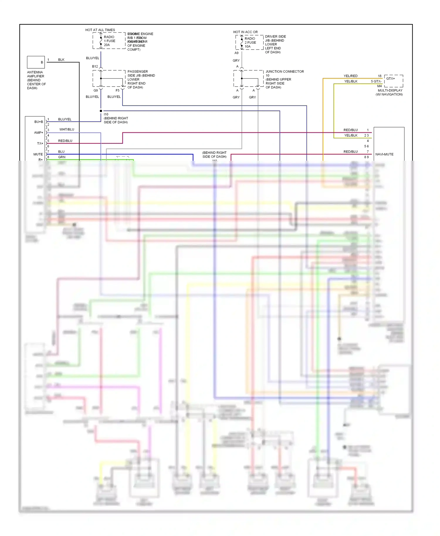 Wiring diagram left tweeter for Lexus IS I (1999-2005) (3 of 3)
