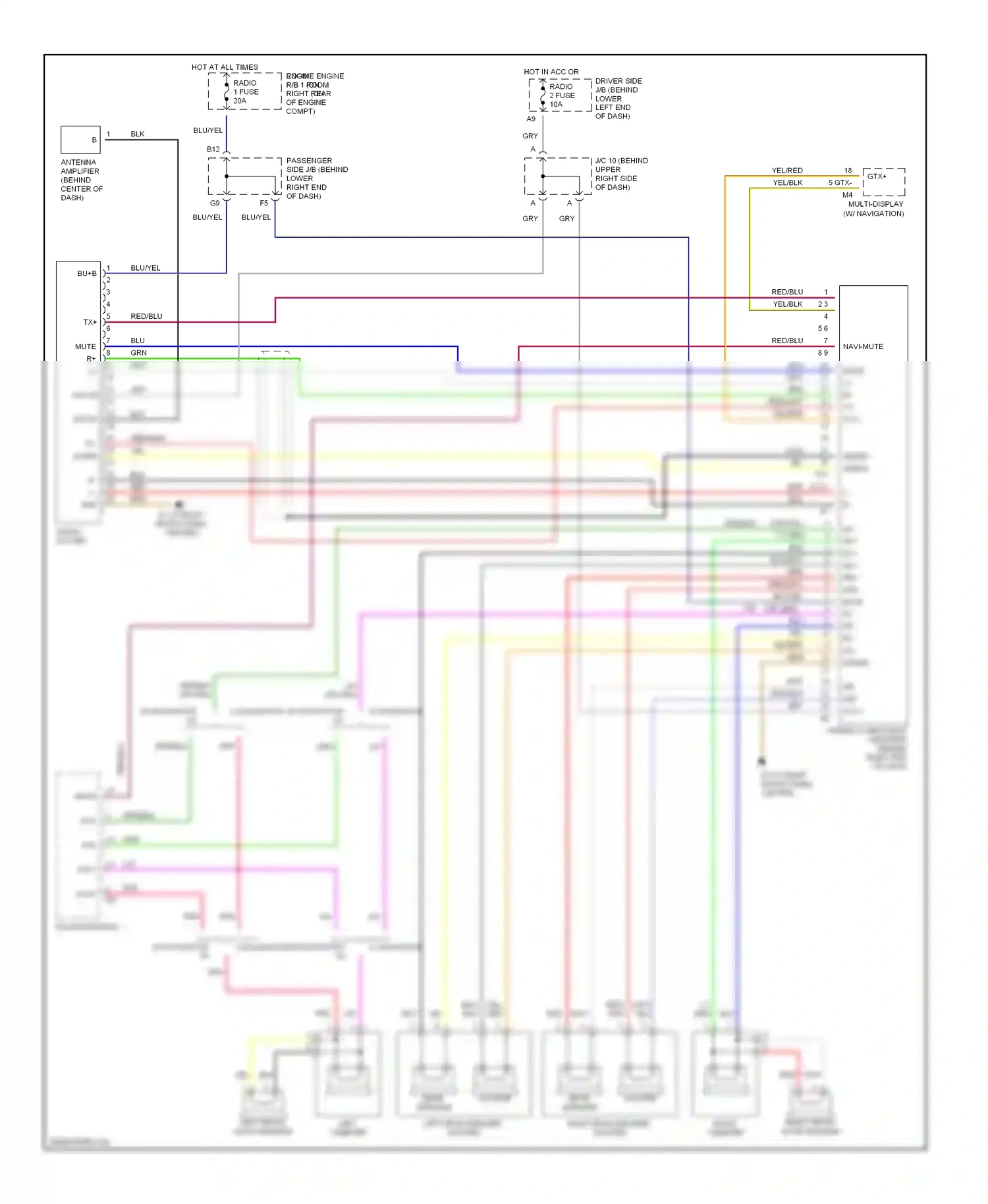 Wiring diagram navigation ecu for Lexus IS I (1999-2005) (3 of 4)