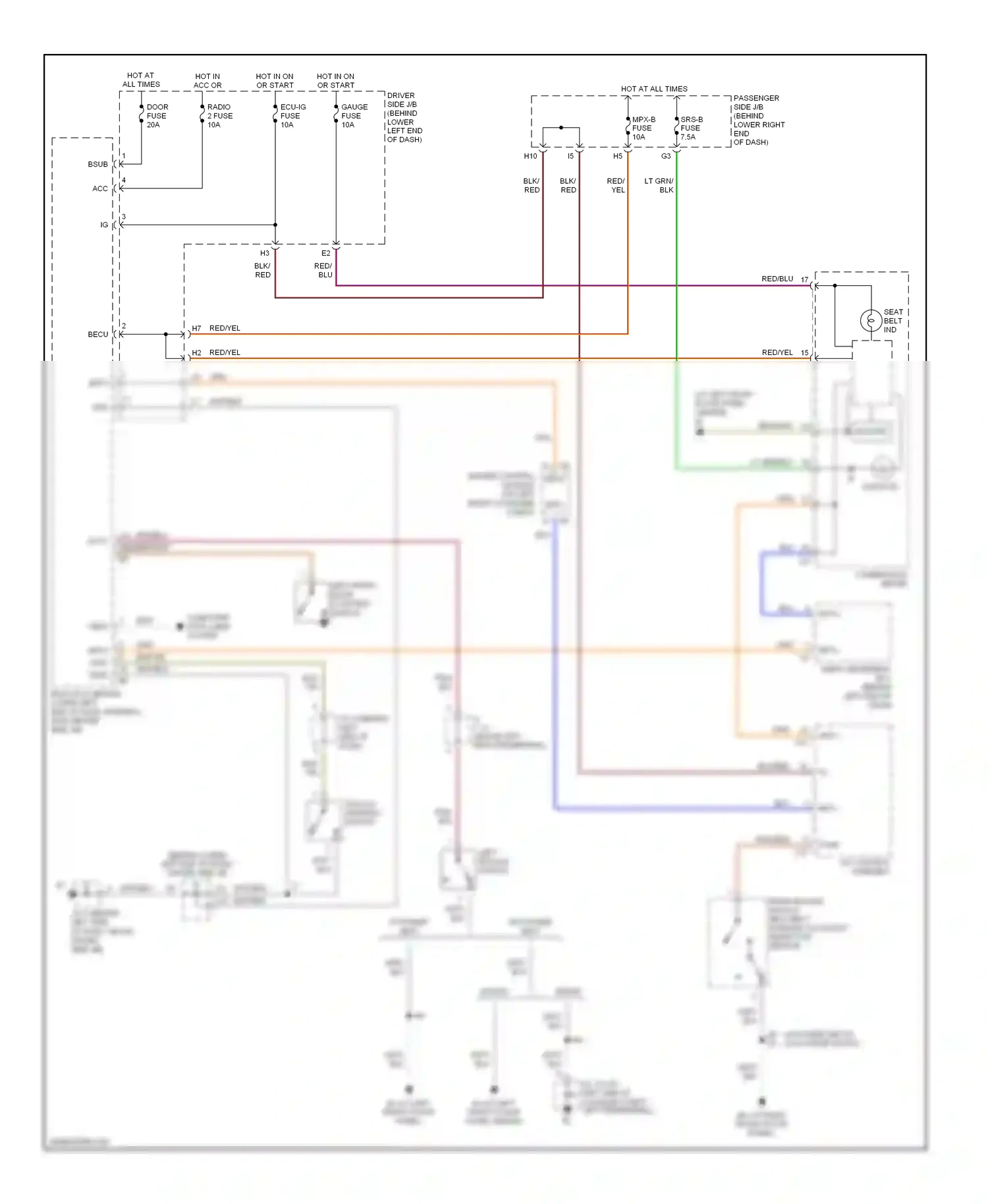 Wiring diagram p-s/b for Lexus IS I (1999-2005) (1 of 1)
