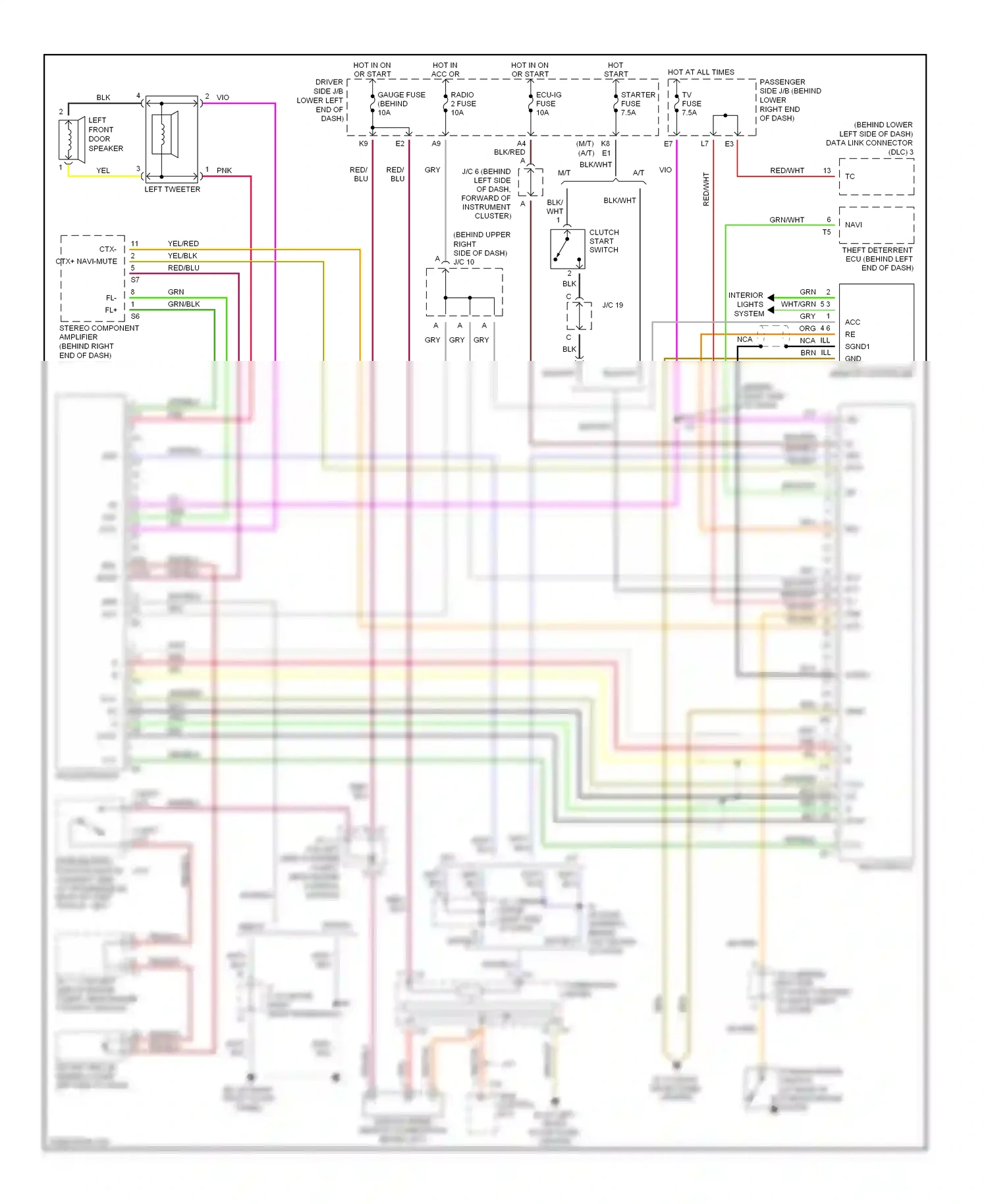 Lexus IS I (1999-2005) switch wiring diagram  (1 of 1)