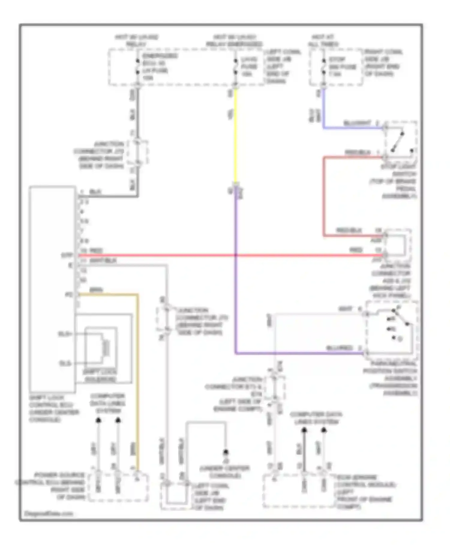 IS Lexus II facelift 2 (2010-2016): Shift interlock circuit