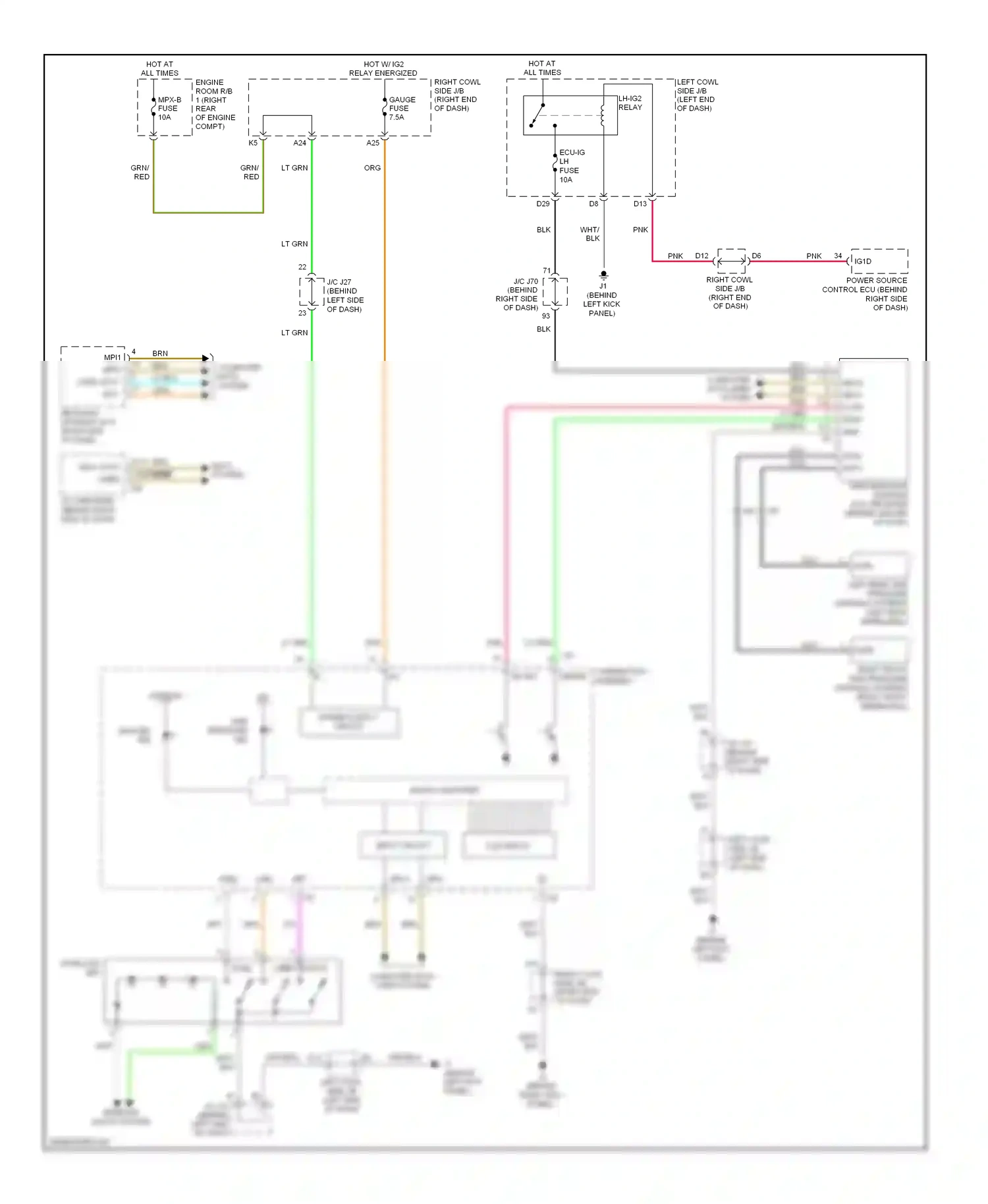 Wiring diagram 30 31 computer mpx+ mpx- data lines system for Lexus IS II facelift 2 (2010-2016) (2 of 2)