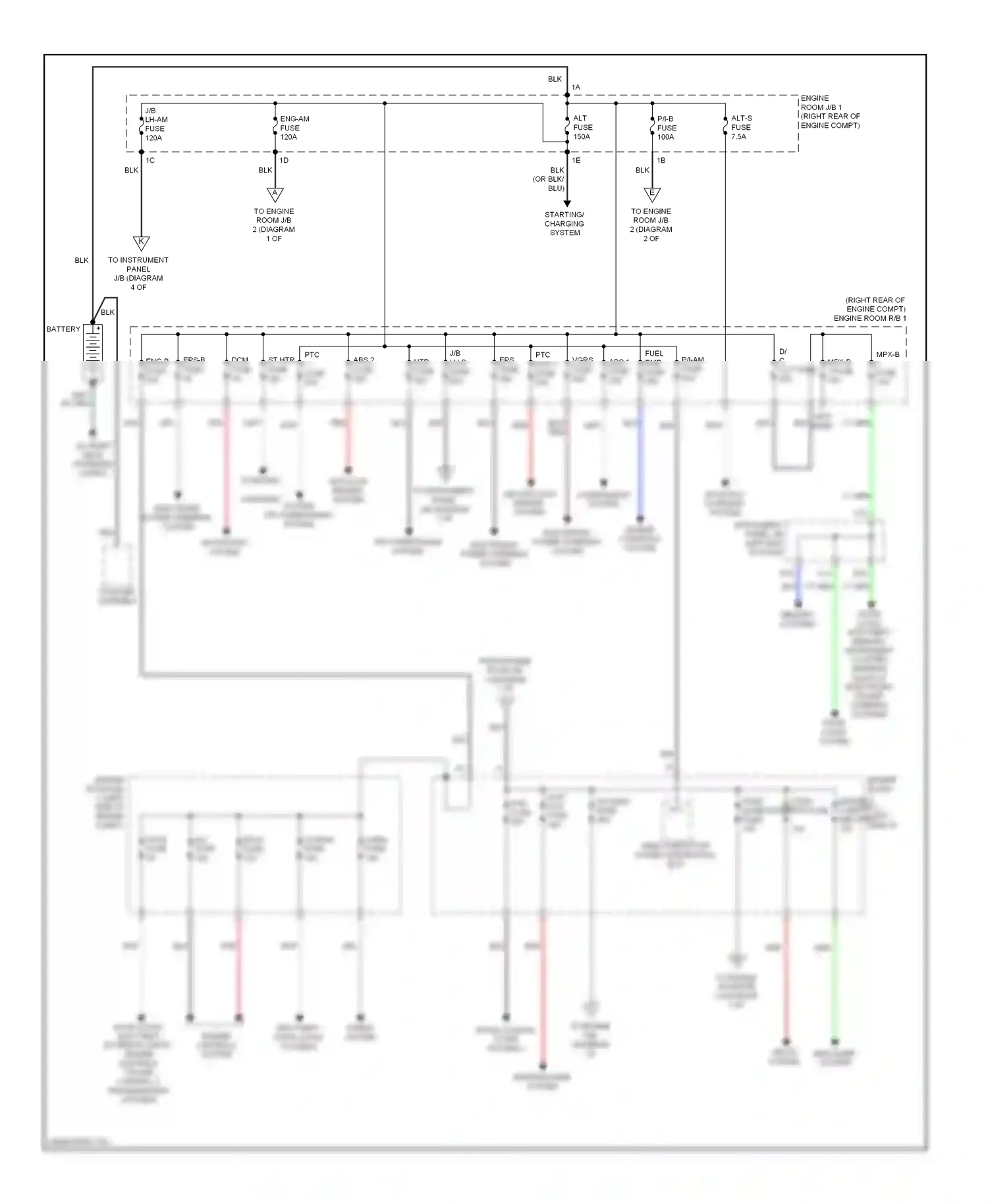 Wiring diagram engine room r/b 1 for Lexus IS II facelift 2 (2010-2016) (1 of 1)