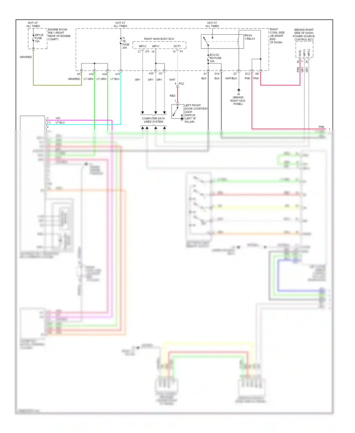 Wiring diagram front door) for Lexus IS II facelift 2 (2010-2016) (2 of 2)