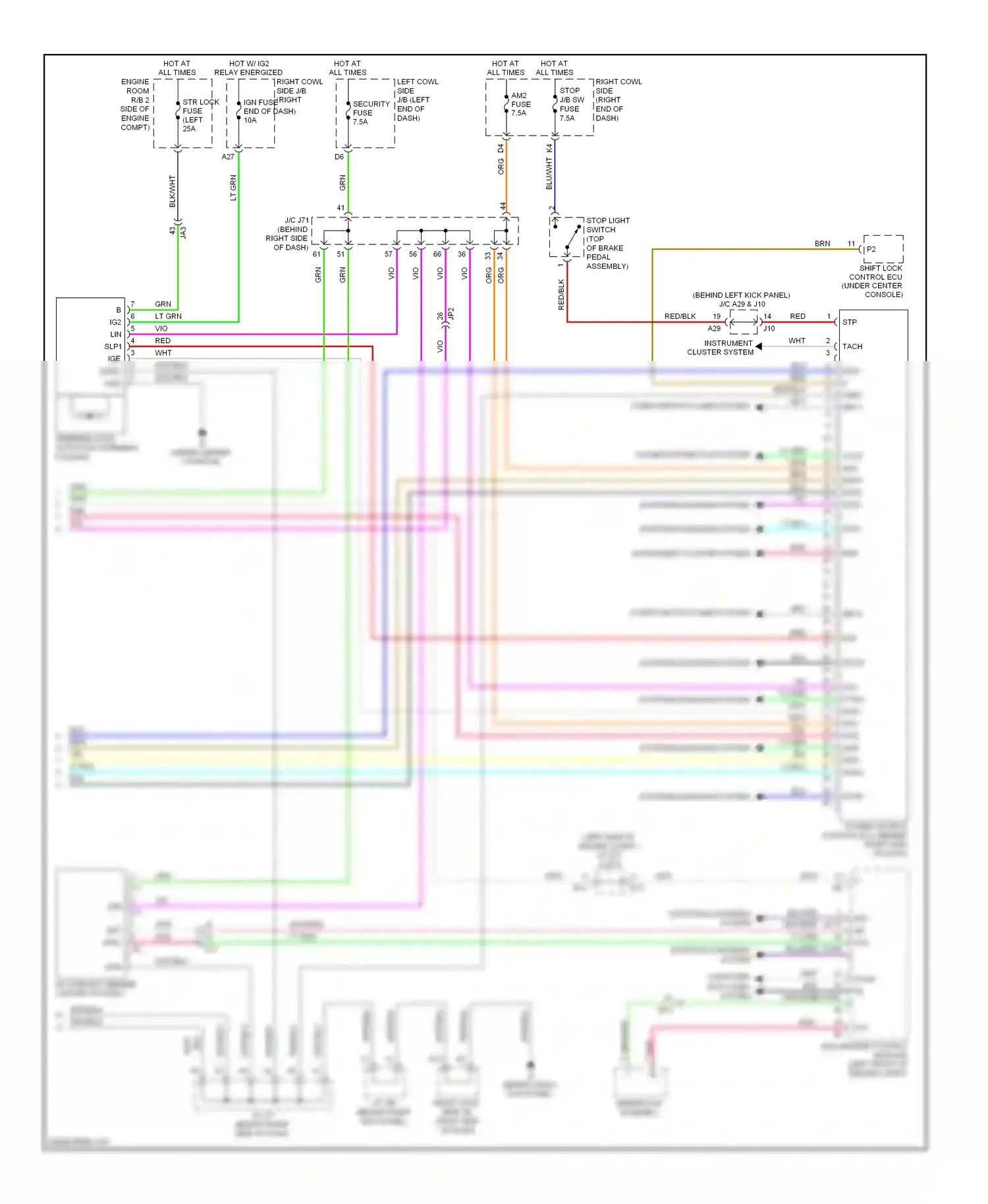 Wiring diagram instrument cluster system for Lexus IS II facelift 2 (2010-2016) (7 of 20)