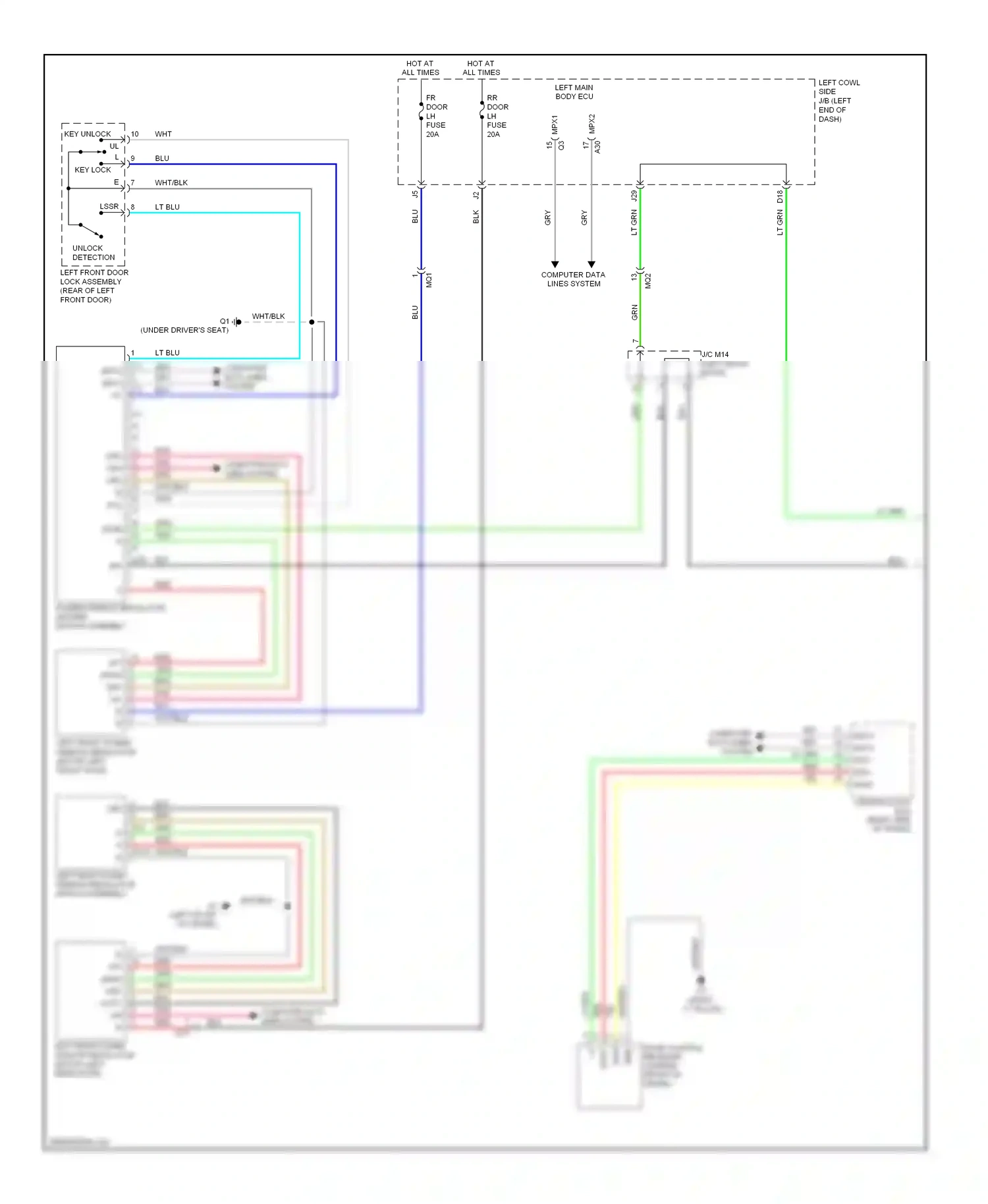 Wiring diagram key lock for Lexus IS II facelift 2 (2010-2016) (4 of 4)