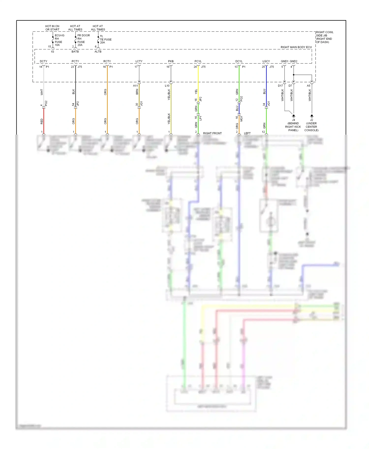 Wiring diagram left main body ecu for Lexus IS II facelift 2 (2010-2016) (12 of 18)