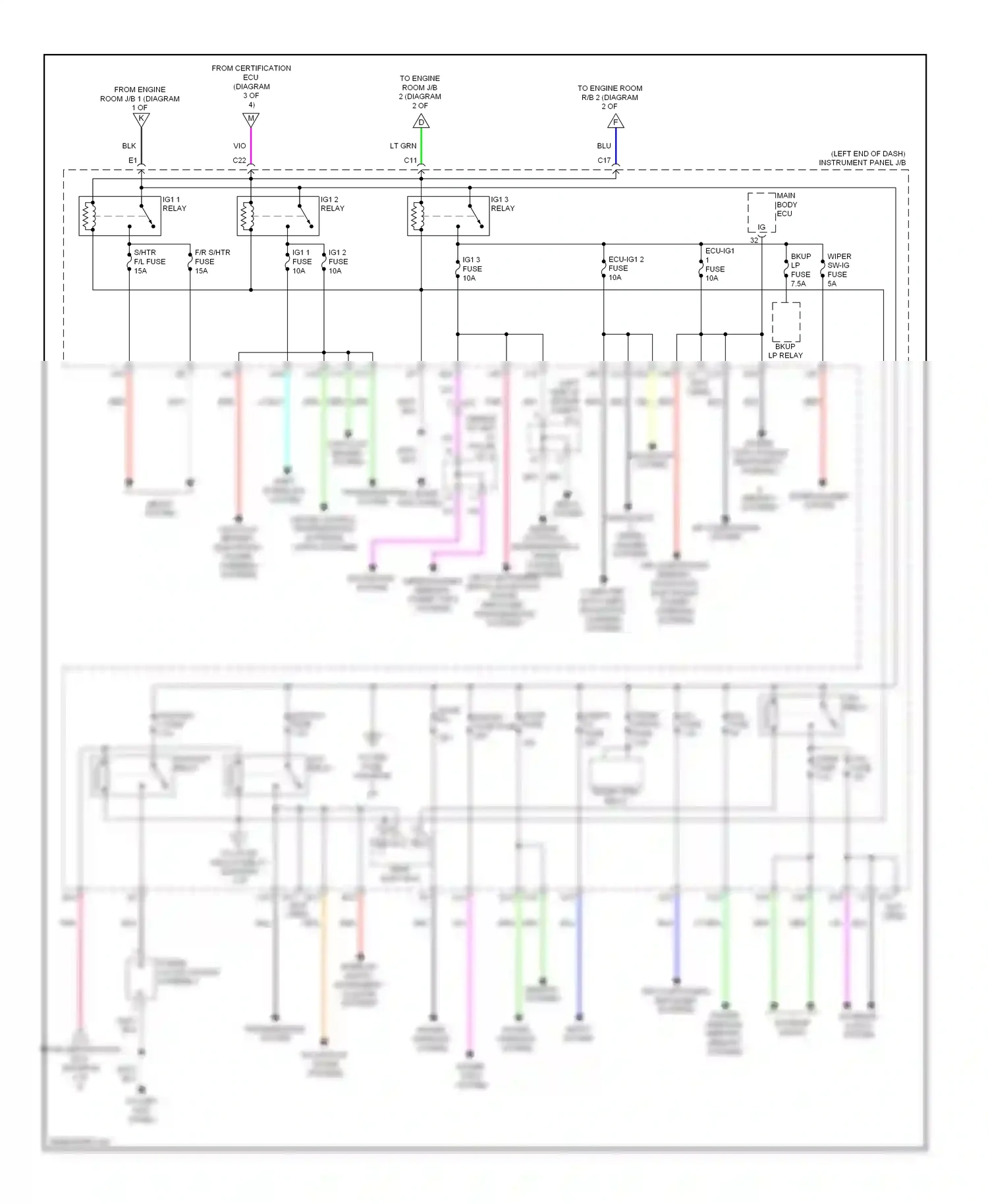 Wiring diagram main body ecu for Lexus IS II facelift 2 (2010-2016) (5 of 10)