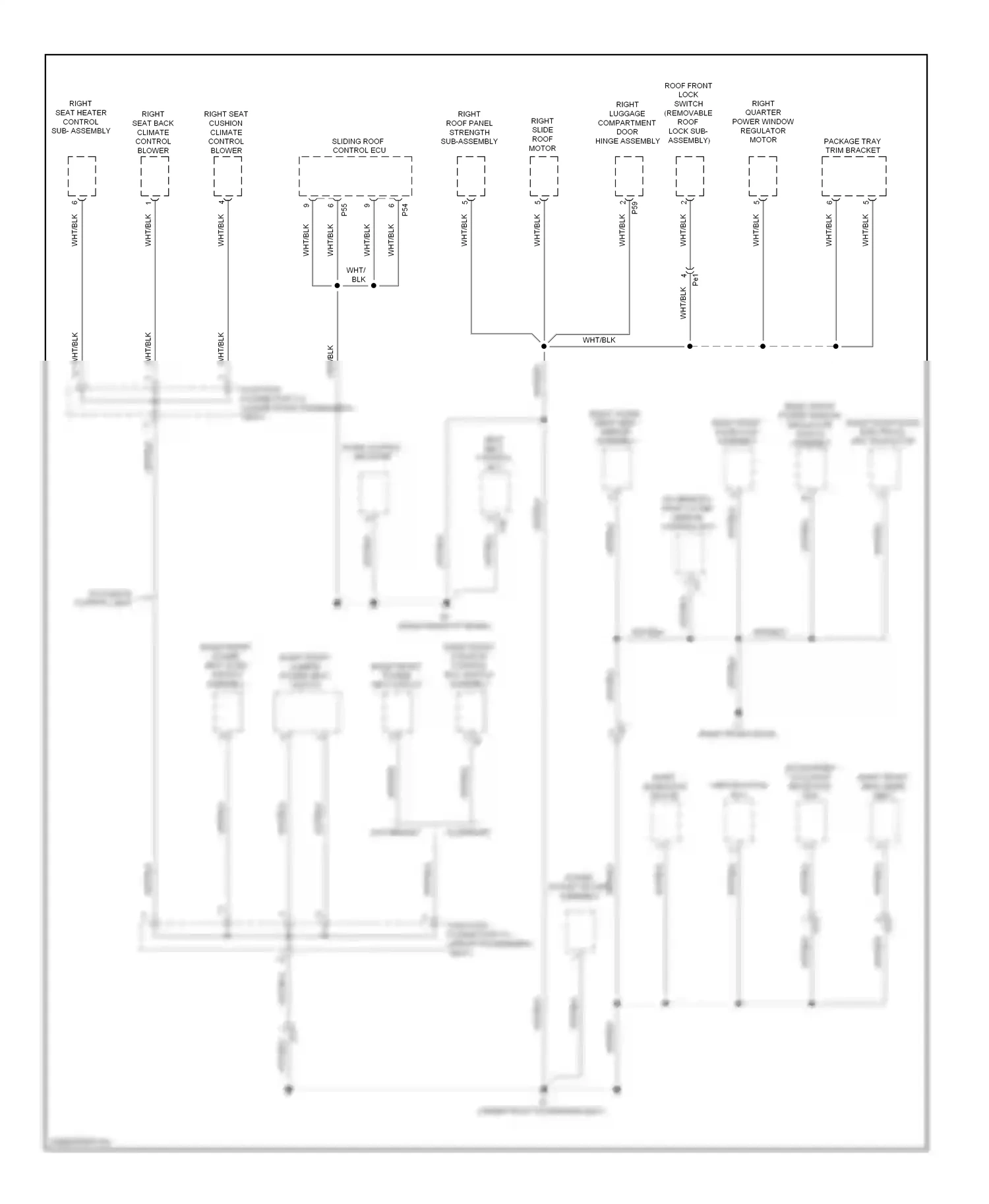Wiring diagram right front door lock assembly for Lexus IS II facelift 2 (2010-2016) (1 of 2)